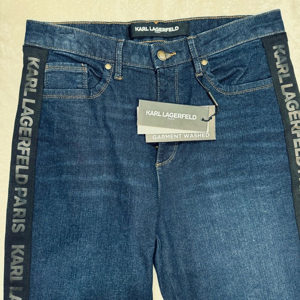 Karl Lagerfeld NWT New $100 Karl Lagerfeld Paris Contrast Logo Taping Jean Size 26" / US 2 / IT 38 - 5 Thumbnail