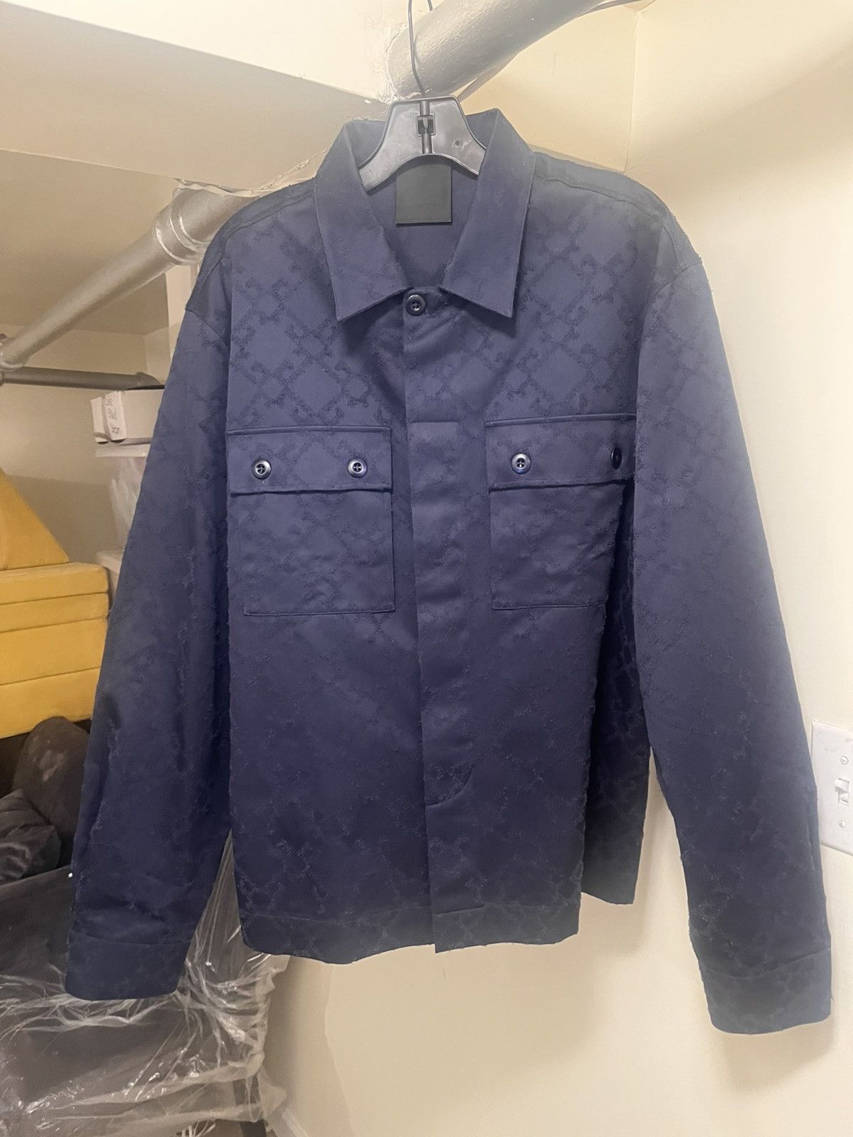 Givenchy Monogram Jacquard Button-Down Shirt Sz 41(16) Size US L / EU 52-54 / 3 - 1 Thumbnail