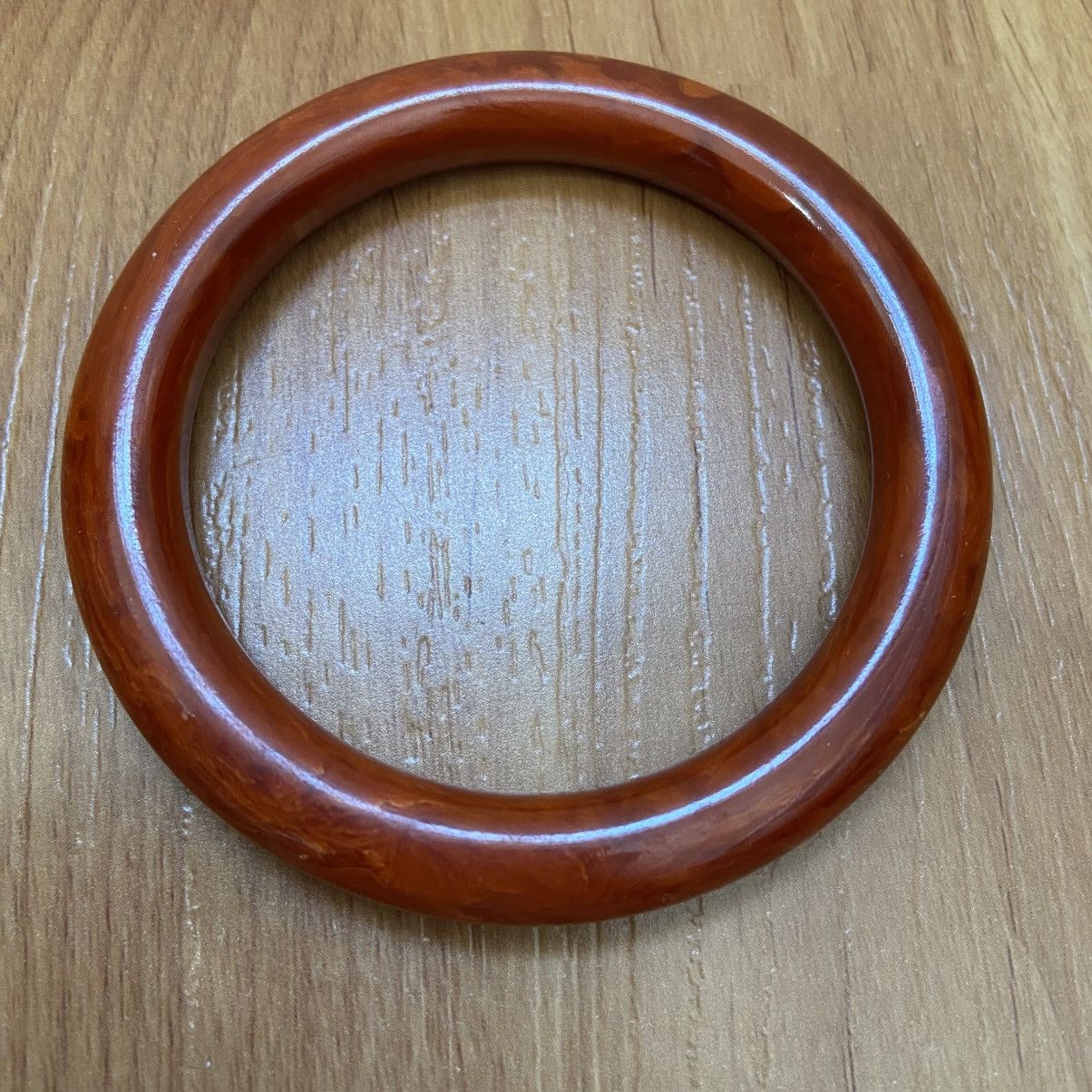 Vintage Bakelite Amber/ Cognac Marble Vintage Retro Bracelet Size ONE SIZE - 2 Thumbnail