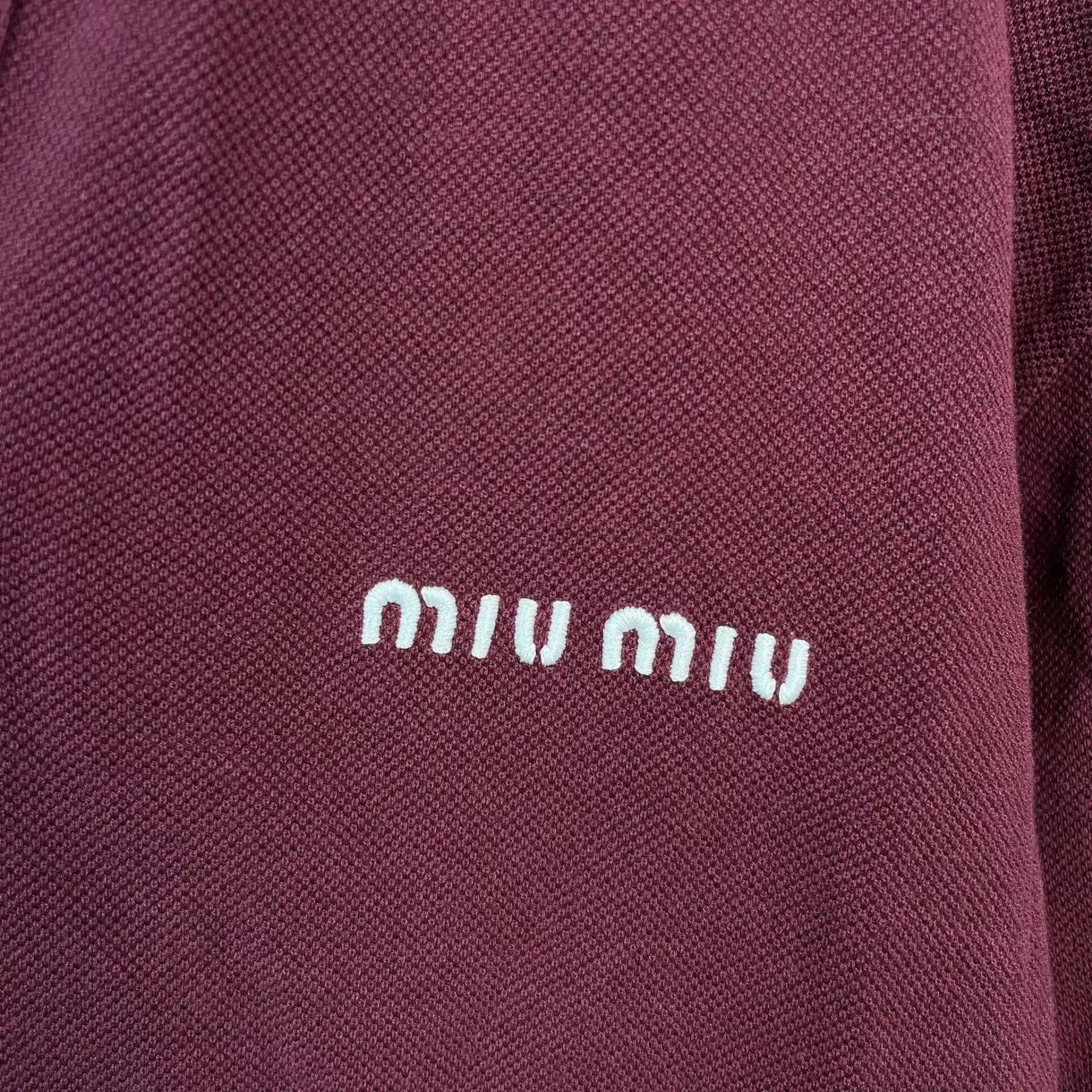 Miu Miu MIU MIU knit short sleeve women's S burgundy 97 New Size S / US 4 / IT 40 - 4 Thumbnail