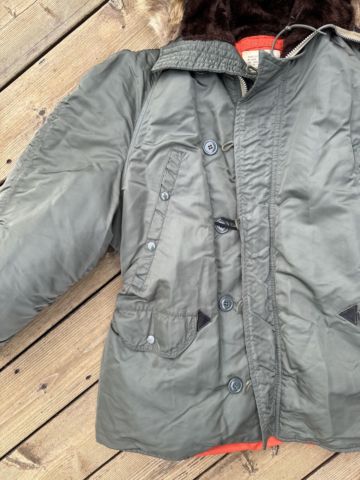 Vintage Vintage 1972 Air Force N-3B Parka Jacket Large Olive Orange Size US L / EU 52-54 / 3 - 2 Thumbnail