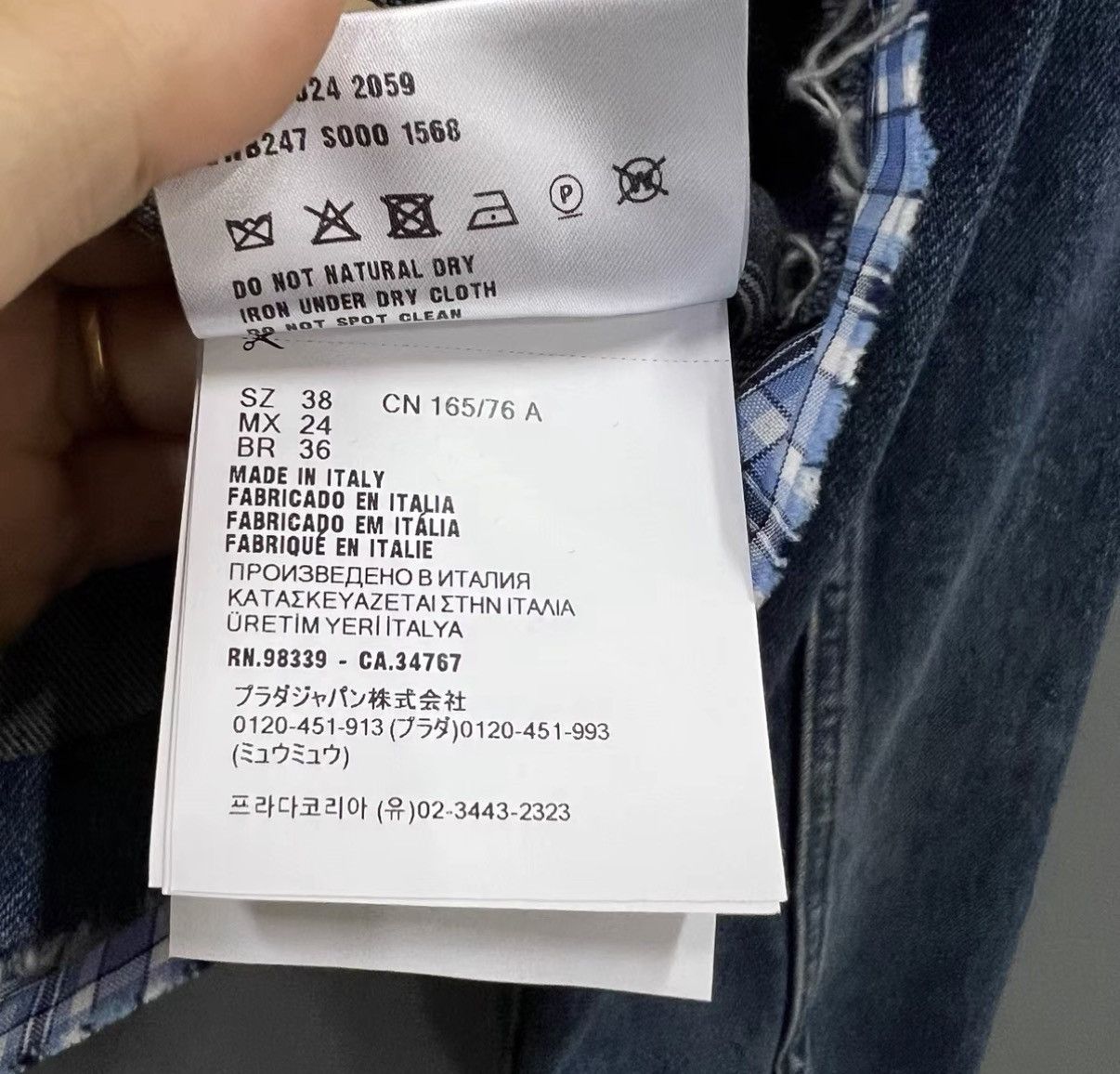 Miu Miu Miu Miu 2025 Spring Plaid Patchwork Denim Jacket J41 Size S / US 4 / IT 40 - 3 Thumbnail