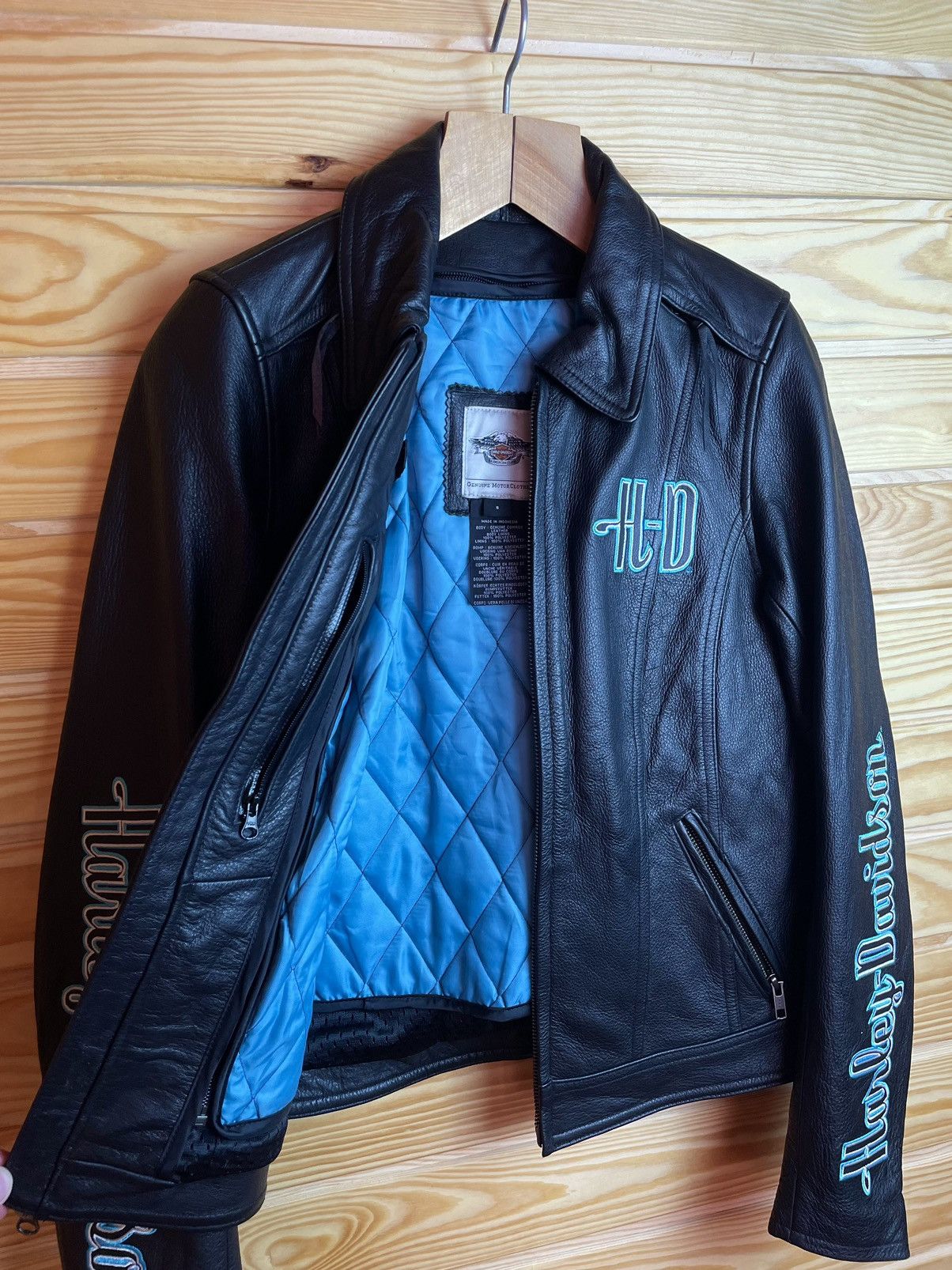 Harley Davidson × Vintage Harley Davidson Womens Motorcycle Biker Leather Jacket Size S / US 4 / IT 40 - 4 Thumbnail