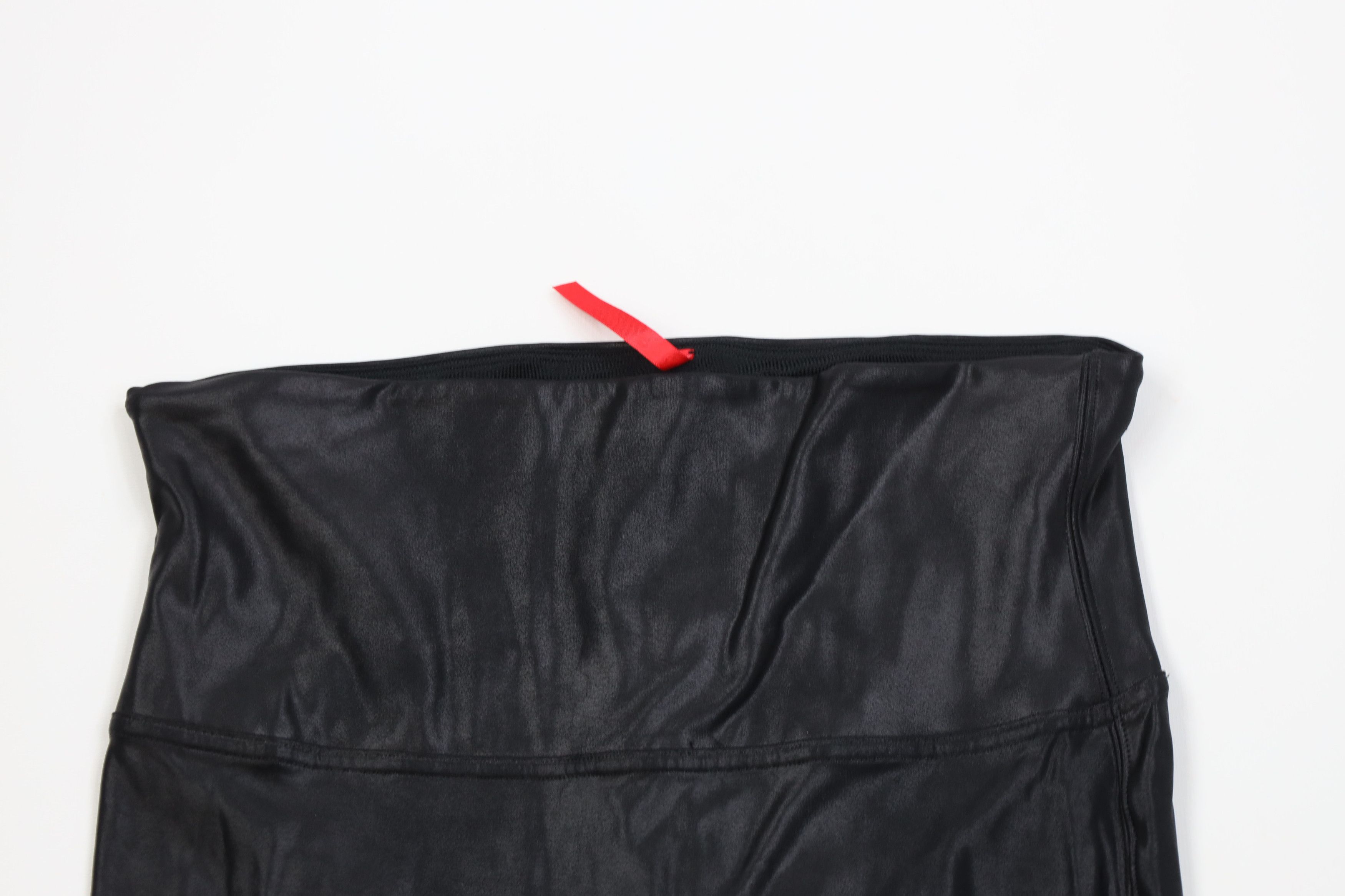Spanx Spanx Faux Leather Spandex Leggings Pants Black Shapewear Size 29" - 2 Thumbnail