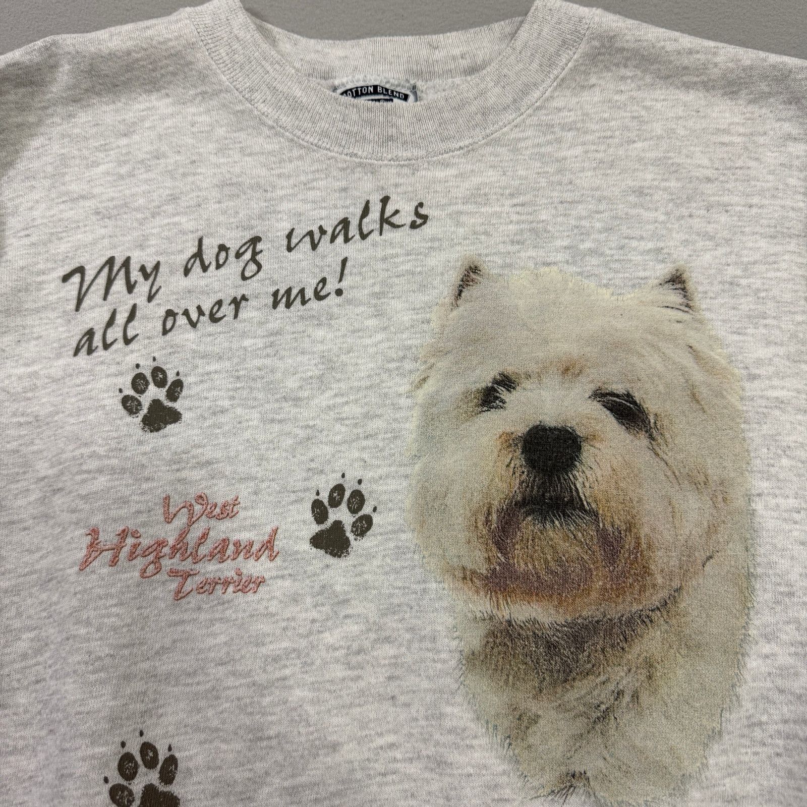 Vintage Vintage West Highland Terrier Dog Sweatshirt Size Large Gray Size US L / EU 52-54 / 3 - 3 Thumbnail