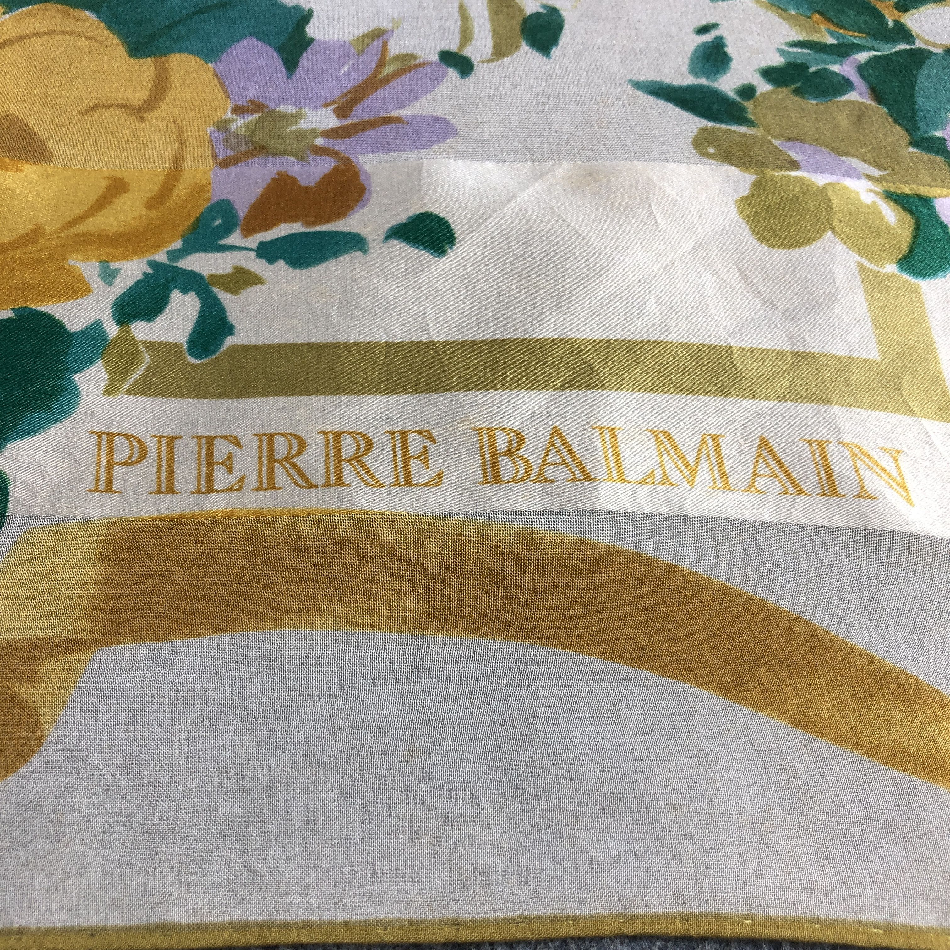 Pierre Balmain Vintage Pierre Balmain Floral Silk Scarf M1213 Size ONE SIZE - 4 Thumbnail
