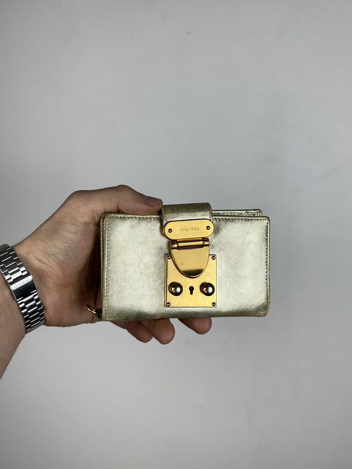 Miu Miu Leather wallet Miu Miu y2k original streetwear luxury Size ONE SIZE - 1 Thumbnail