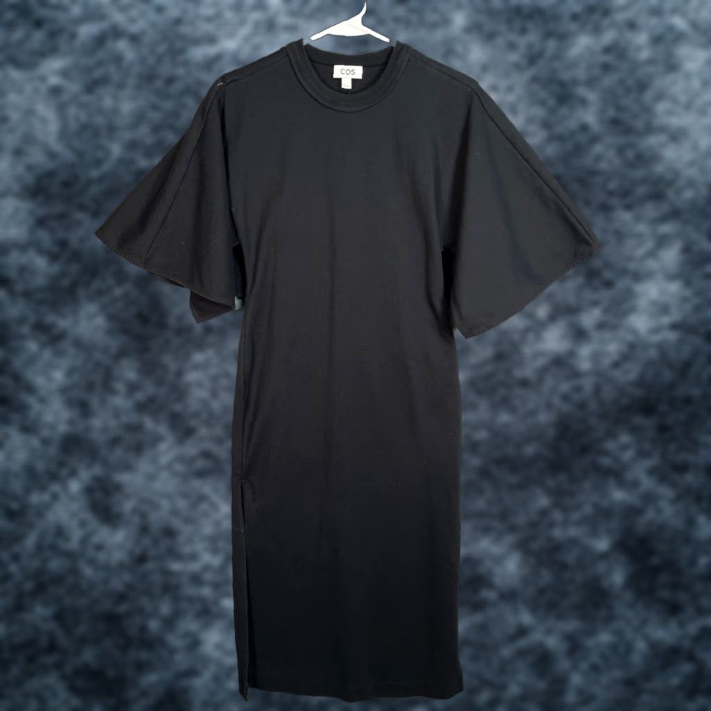pleated sleeve dress Mac Duggal Women's Long Sleeve Pleated Charmeuse Handkerchief Dress