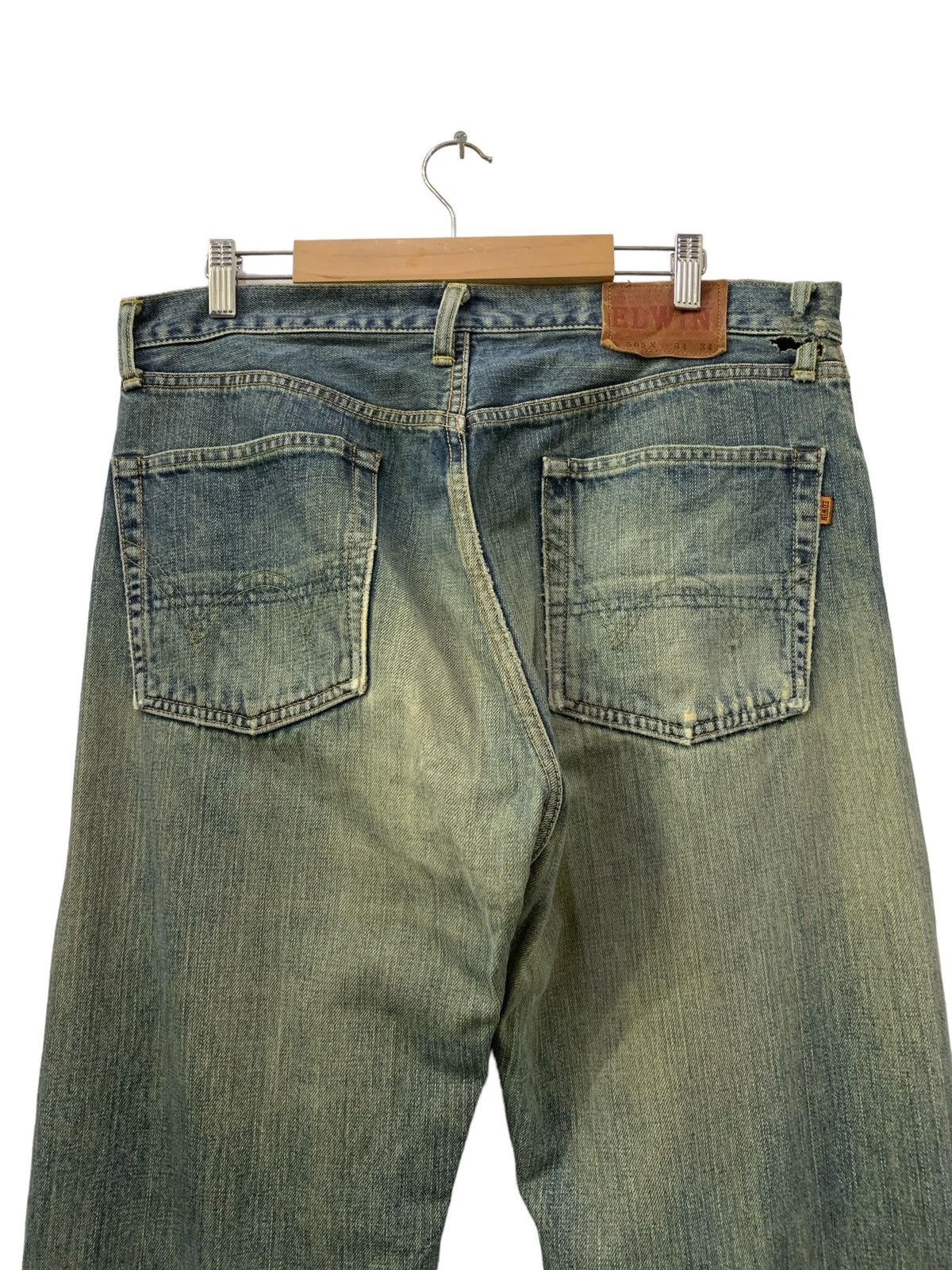 Vintage Edwin 505X Mud Wash Baggy Distressed Selvedge Jeans