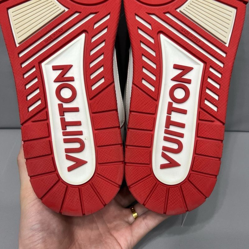 Louis Vuitton Louis Vuitton Trainer Upcycling White Red Sneakers -2508 Size US 8 / EU 41 - 7 Thumbnail