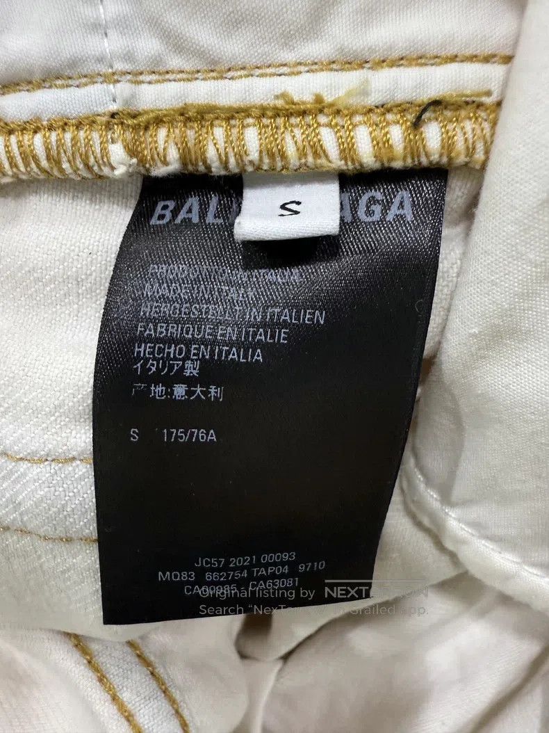 Balenciaga Balenciaga size S White Aged Denim Pants Size S Size US 27 - 4 Thumbnail