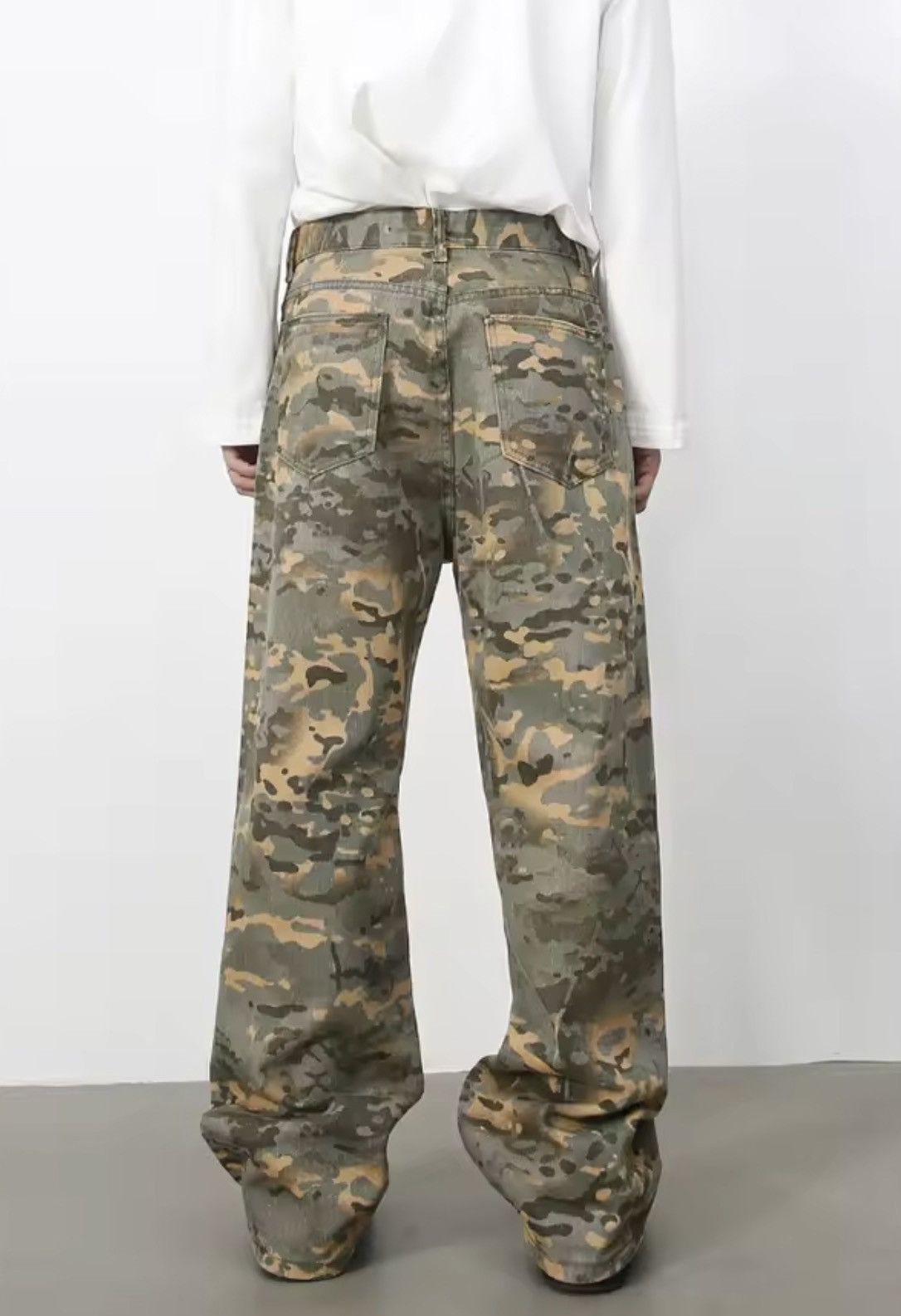 Japanese Brand Camo Denim Pants - Wide Leg Tactical Streetwear Trousers Size US 33 - 6 Thumbnail