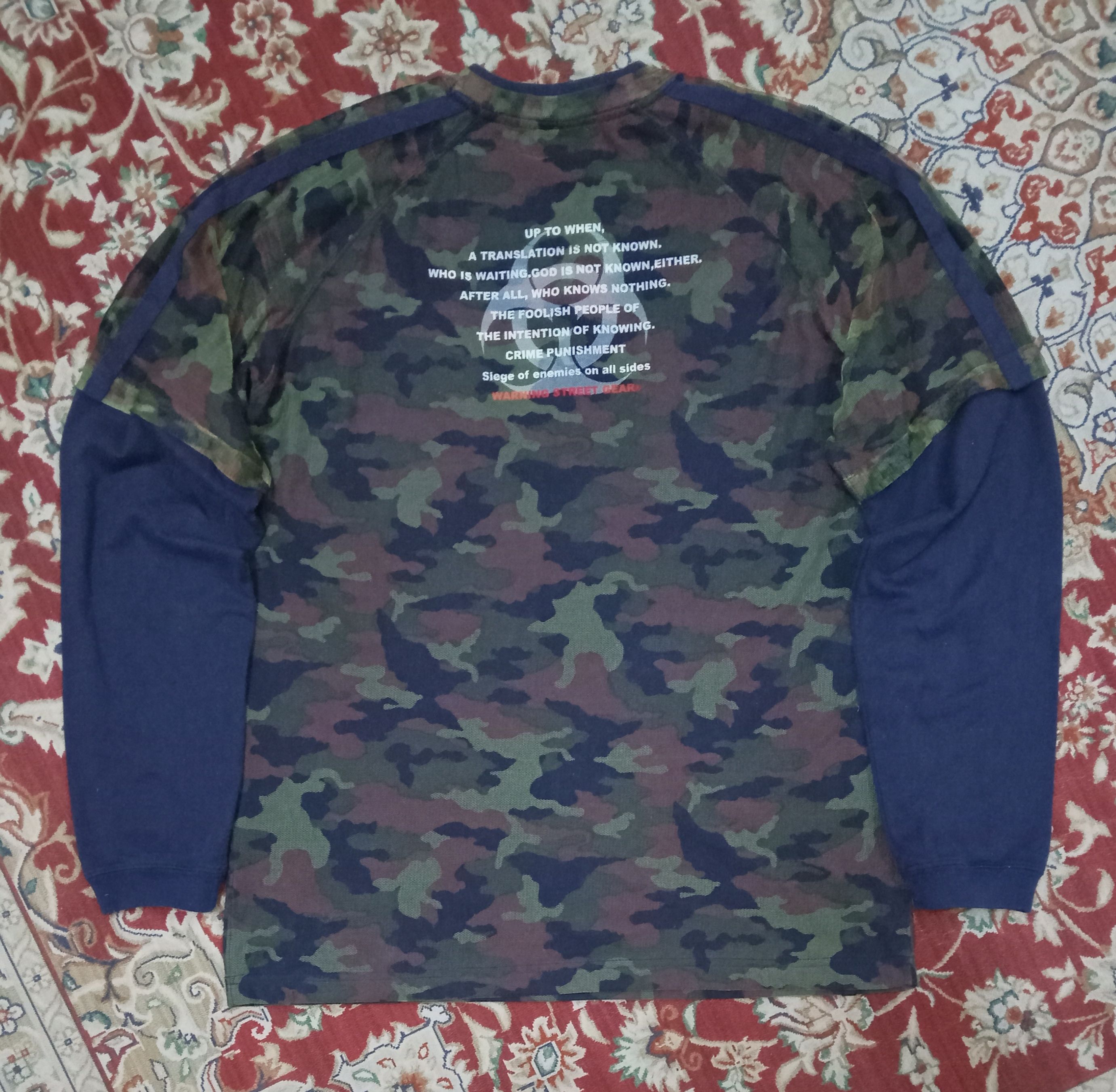 Other Warning Street Gear , Double Layer Long Sleeve Rare T Shirt Size US L / EU 52-54 / 3 - 2 Thumbnail
