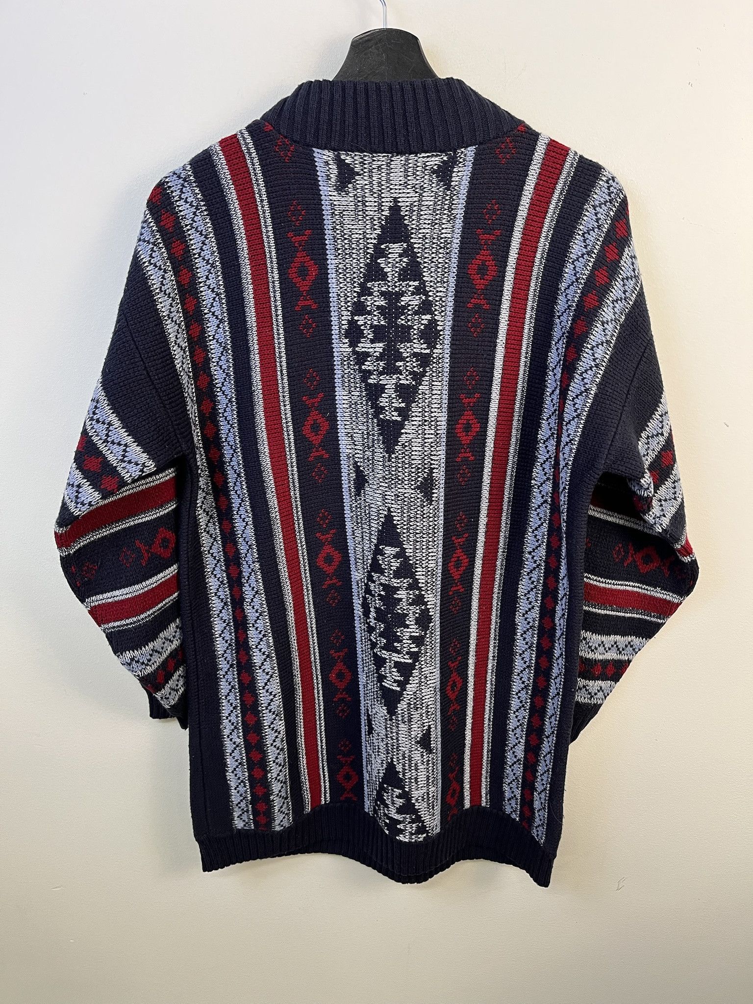 Other Vintage Knit Sweater 1990s Thick Knit Tee Shirt Striped Taupe Knit Tee Size S Size US S / EU 44-46 / 1 - 1 Thumbnail