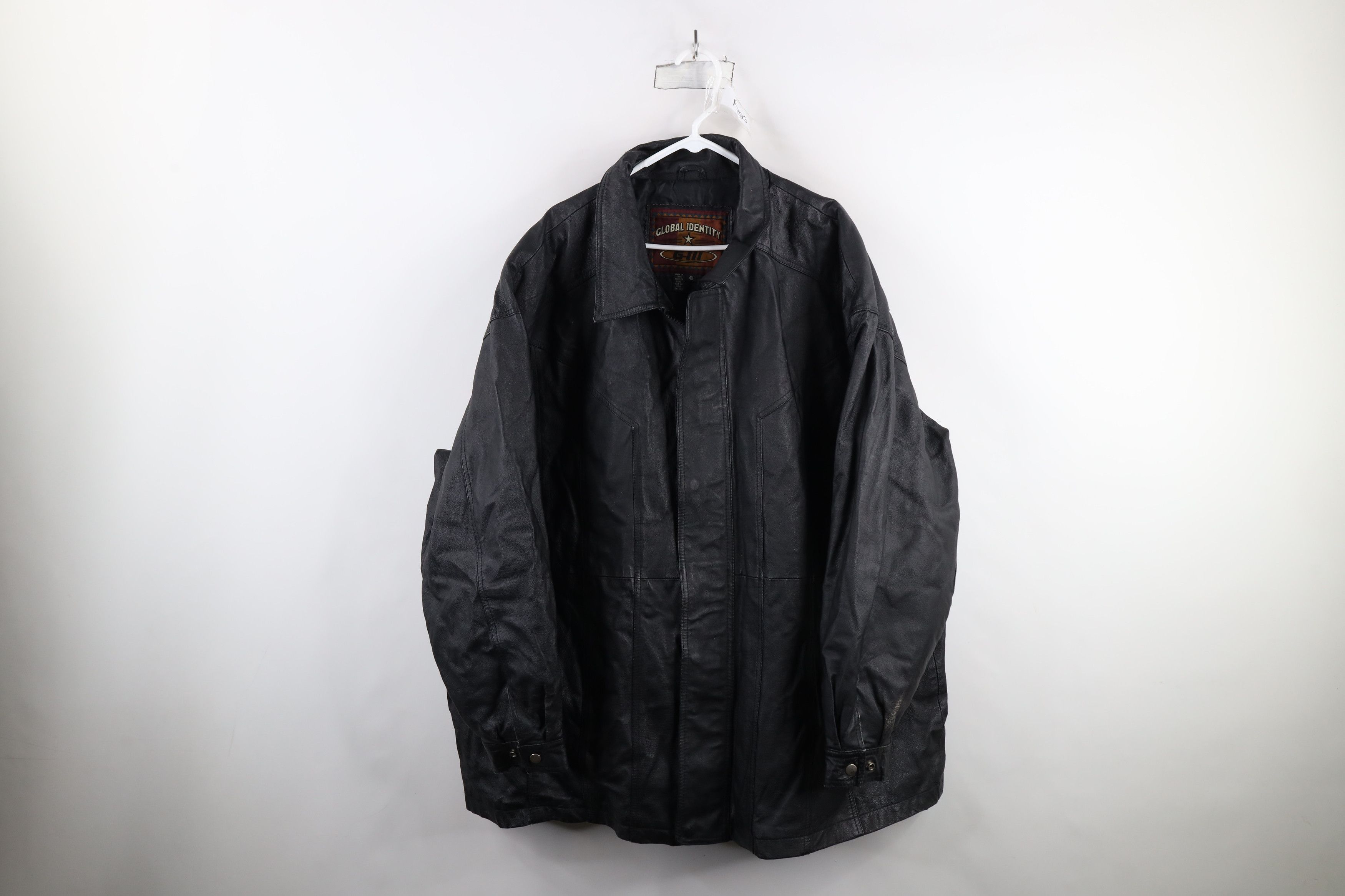 Vintage Vintage 90s Streetwear Full Zip Leather Chore Barn Jacket Size US XXL / EU 58 / 5 - 1 Thumbnail