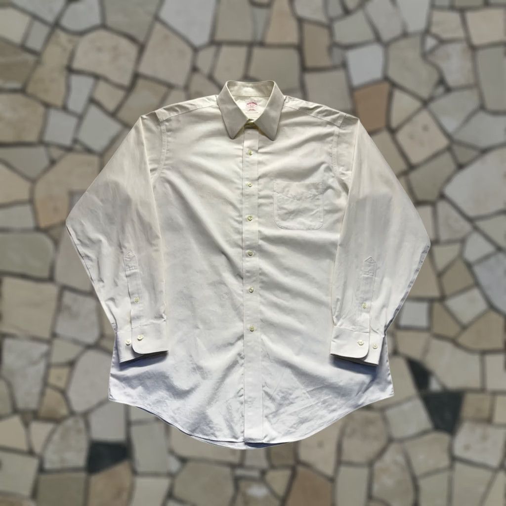 Brooks Brothers Brooks Brothers Dress Shirt Mens White Non-Iron 15-4/5 346 Style 9540 Shirt Size 40R - 1 Thumbnail