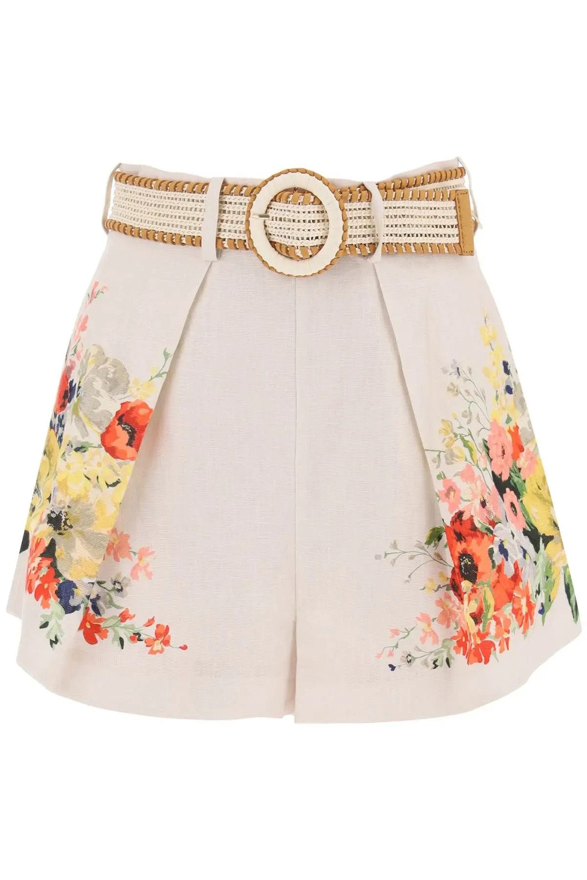 image of Zimmermann O1S22I1N1223 Alight Linen Tuck Short In White, Women's (Size 26)