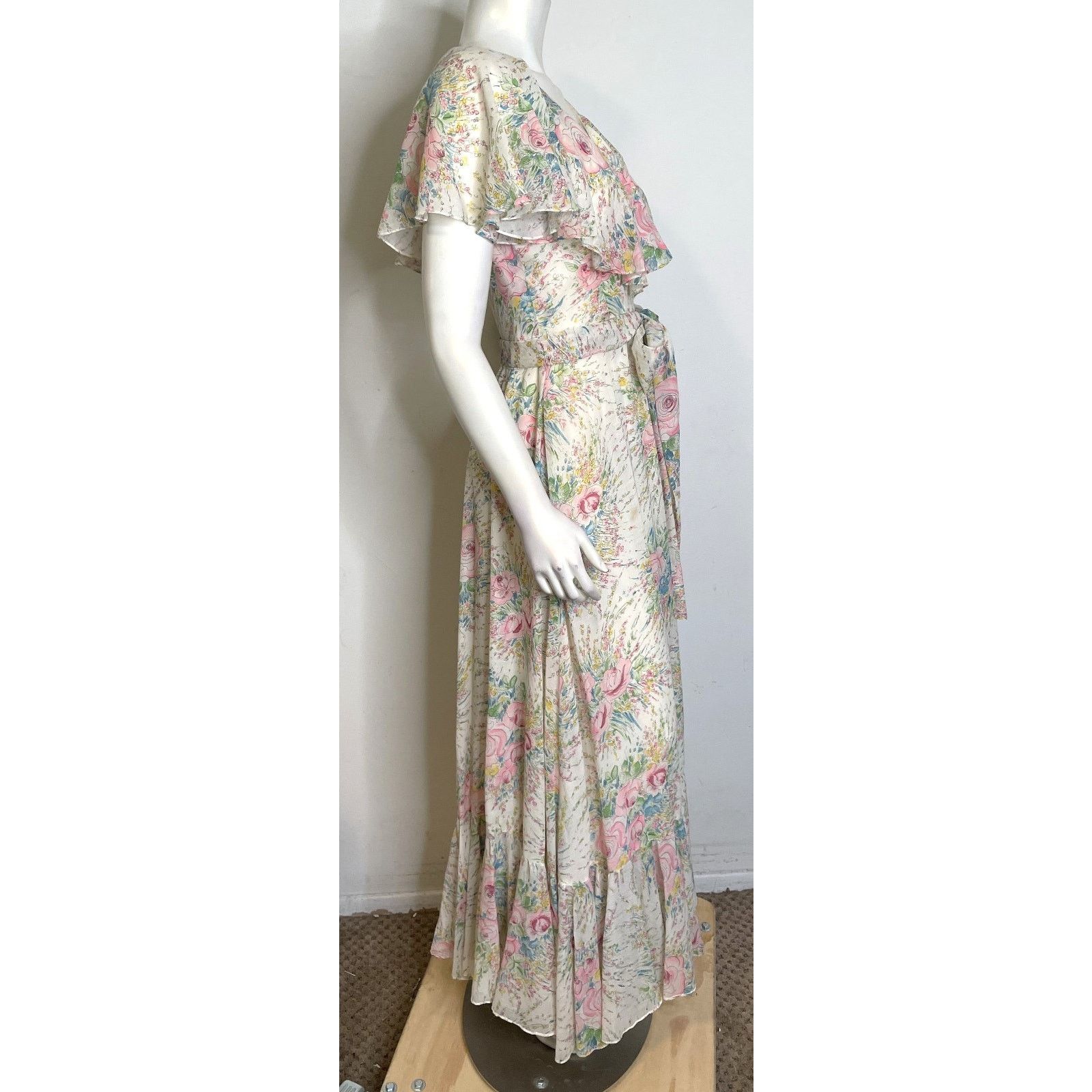 Oscar De La Renta VTG Oscar de le Renta Floral Maxi Dress 6 8 10 Romantic Size M / US 6-8 / IT 42-44 - 7 Thumbnail
