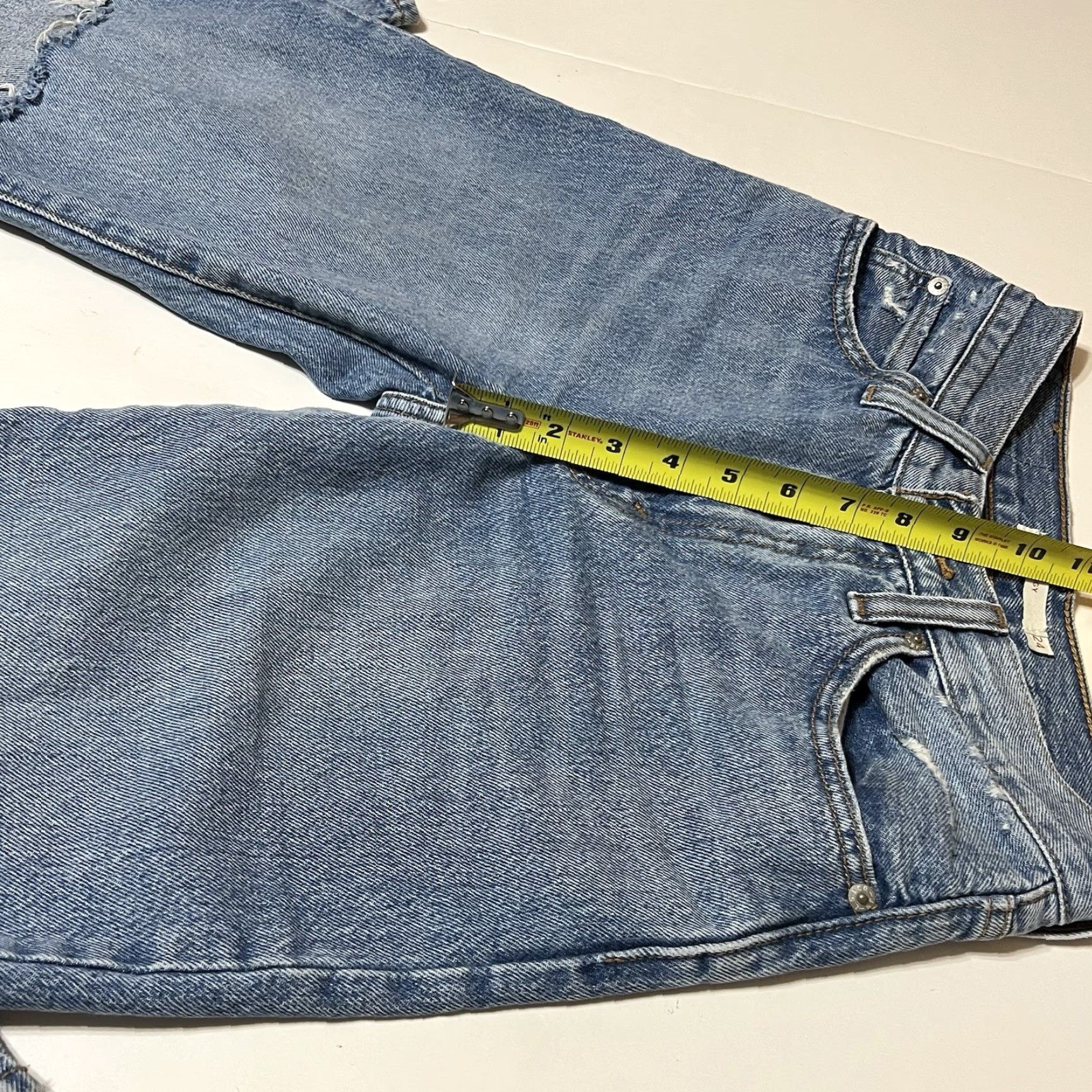 Levi's VINTAGE Levis 94 Baggy Jeans Women 26x29 24x31 Blue Denim Straight Leg Distressed Jeans Size 26" / US 2 / IT 38 - 4 Thumbnail