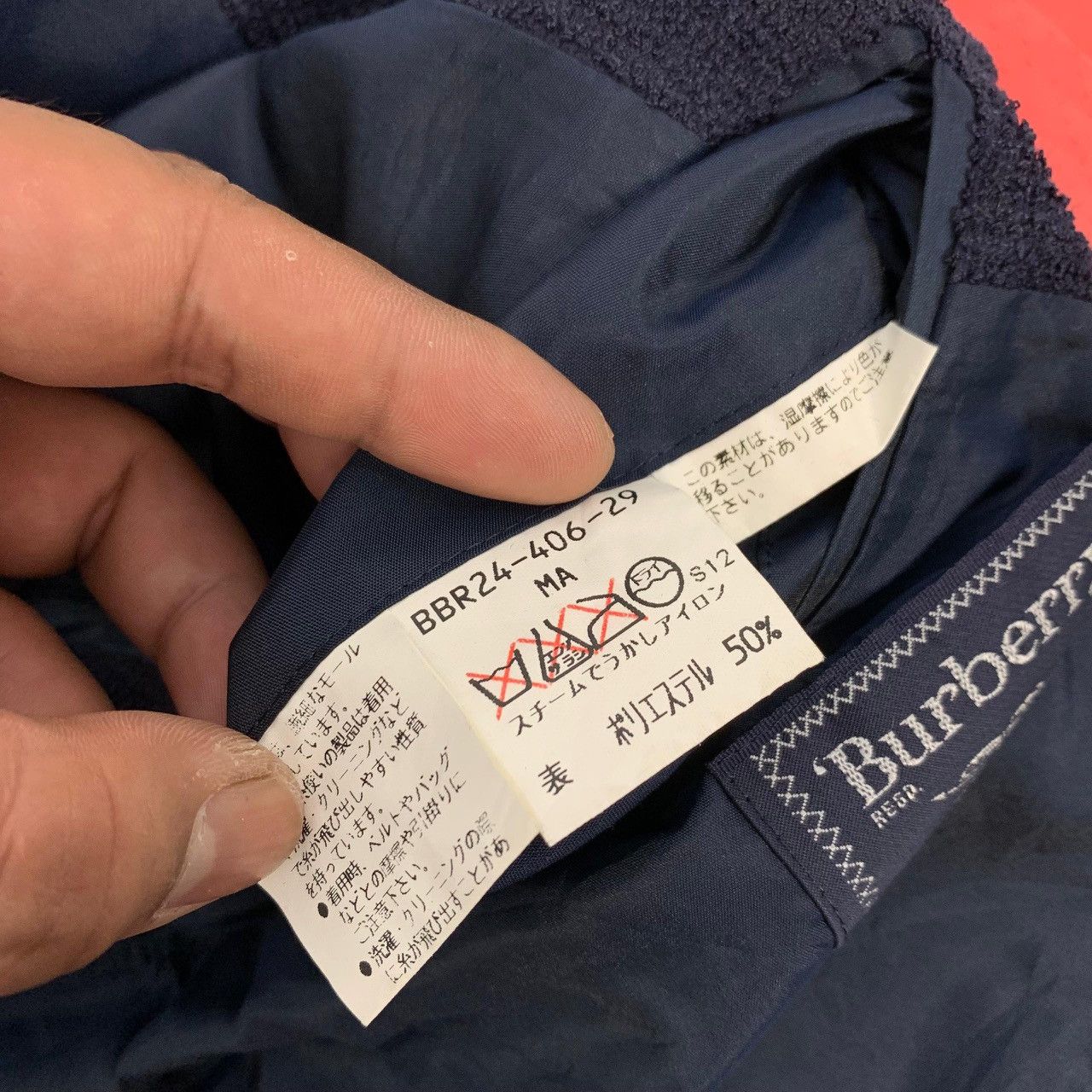 Burberry Vintage Burberrys Yacht Club Corduroy Blazer Navy Blue Size 40S - 14 Thumbnail