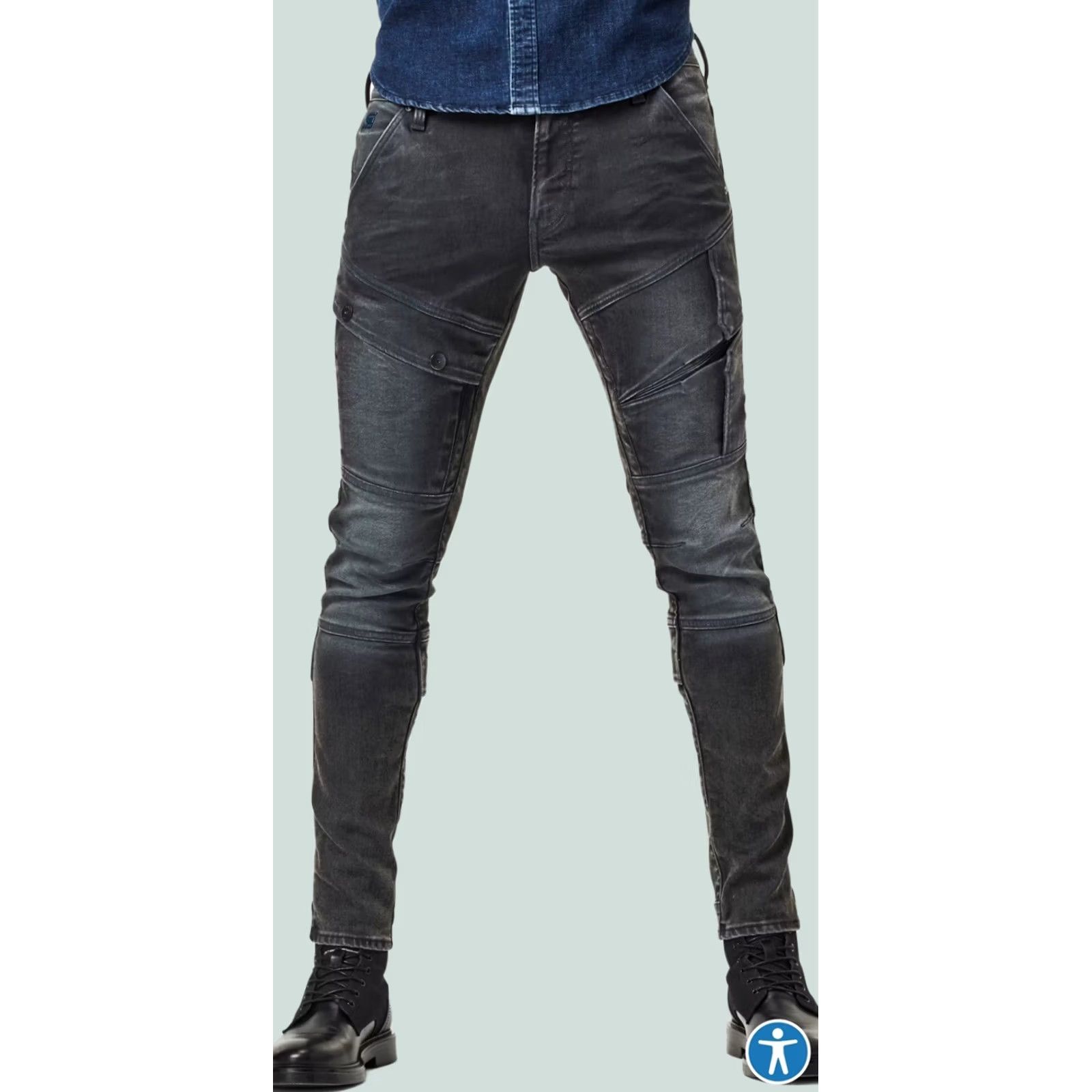 G-Star G-Star Raw Skinny Jeans Mens 33x32 Gray Airblaze Axinite Cobler New Size US 33 - 1 Thumbnail