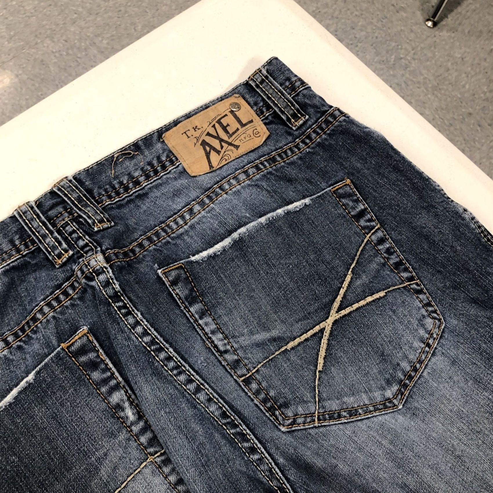 Denime Axel Mens Griswold Slim Straight Leg Denim Jeans Med Wash Size 36x31 Size US 36 / EU 52 - 6 Thumbnail