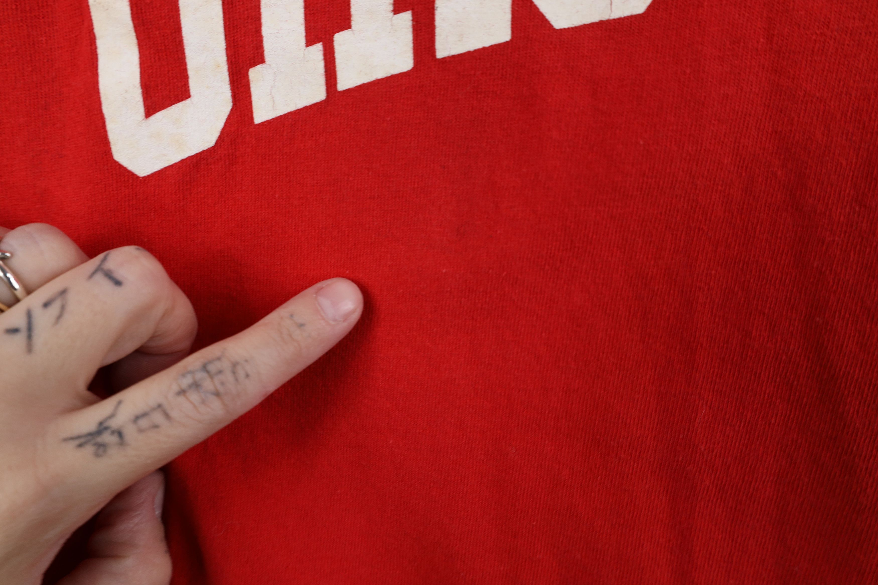 Vintage Vintage Spell Out Ohio State University T-Shirt Red Cotton Size US XL / EU 56 / 4 - 7 Thumbnail