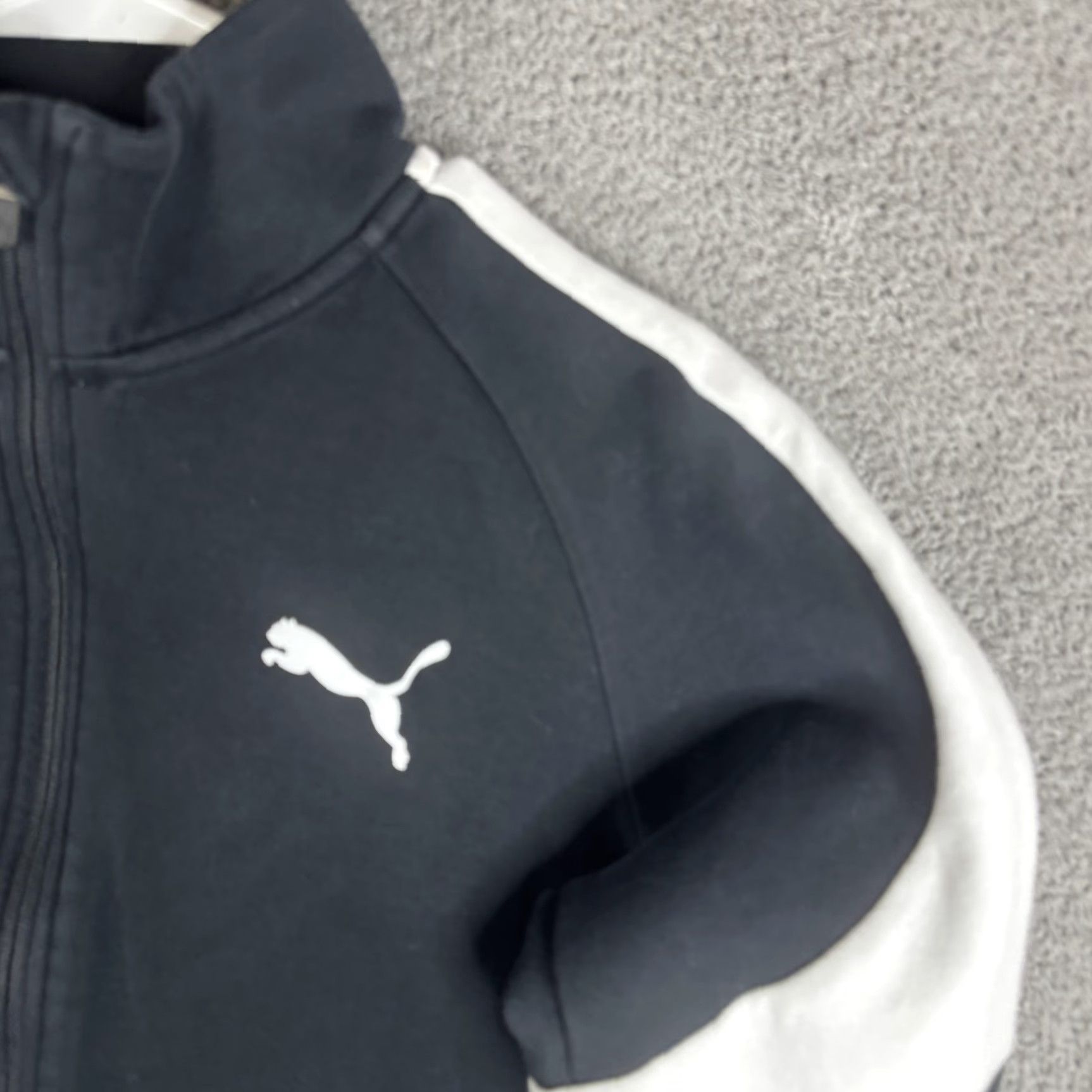 Puma PUMA Track Jacket Mens M Black White Colorblock Full Zip Logo 854581-01 Size US M / EU 48-50 / 2 - 4 Thumbnail