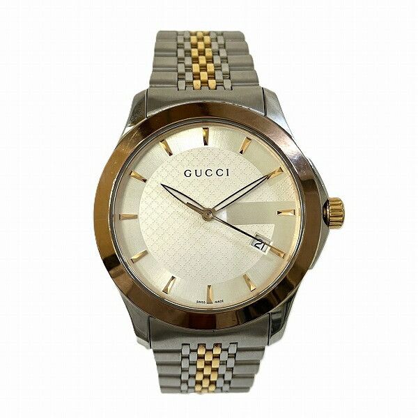 Gucci Gucci G-Timeless Stainless Steel Gold Plated Watch Metal Quartz 126.4