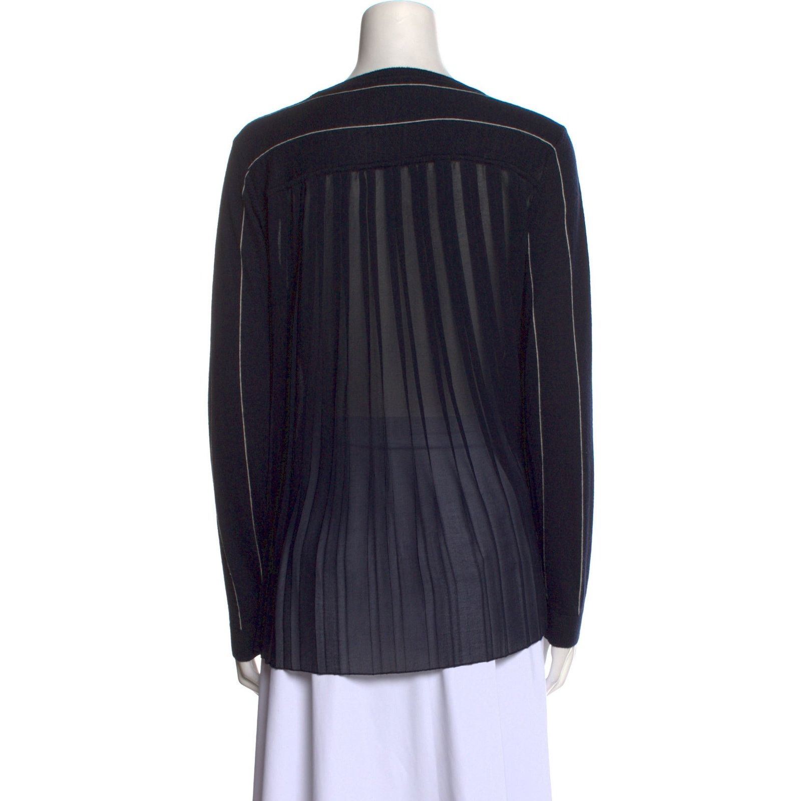 Sandro Sandro Blue Knit Sheer Back Pullover Crew Neck Sweater M Size M / US 6-8 / IT 42-44 - 3 Thumbnail