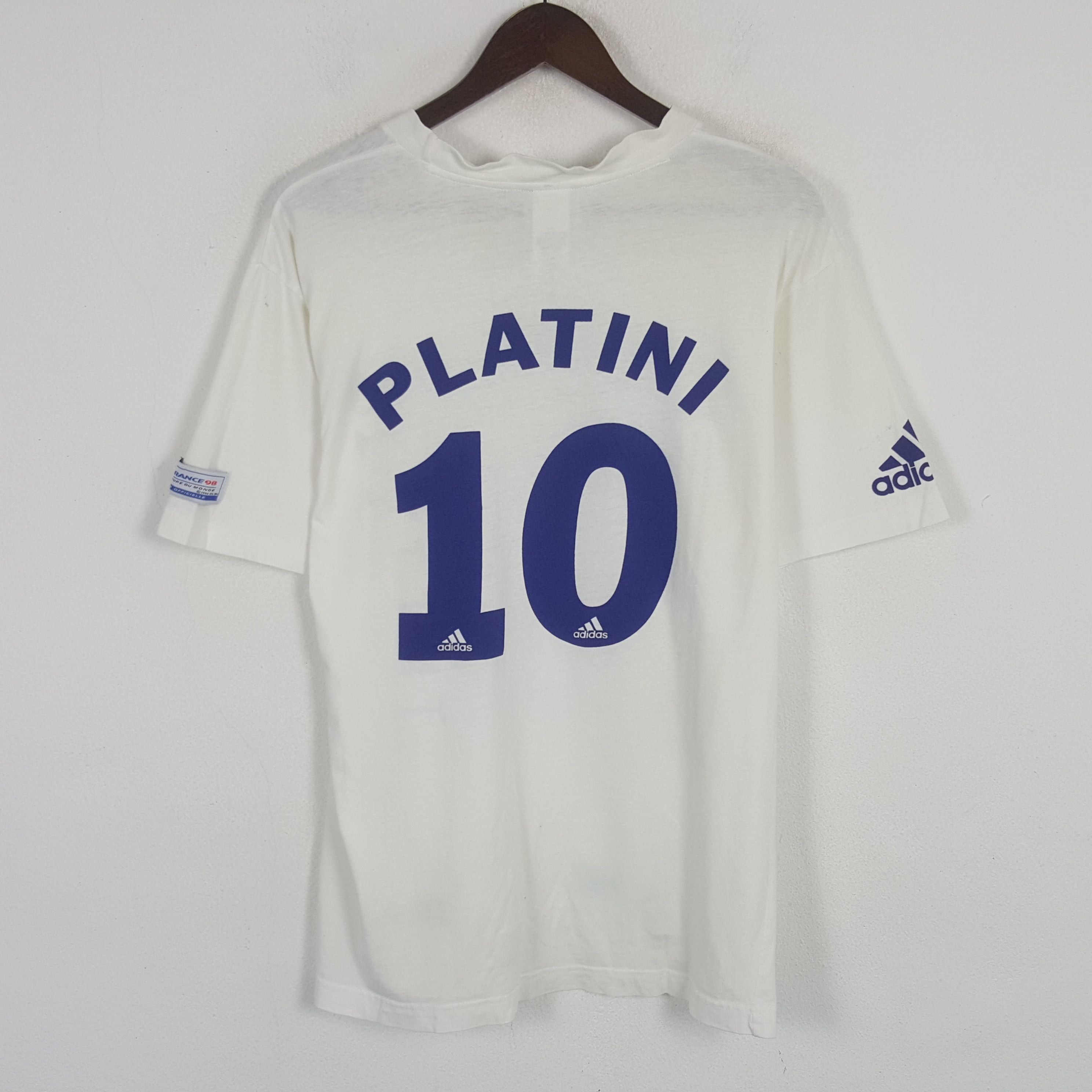 Adidas × Vintage Vintage Adidas 98 France Michel Plantini Sportwear T-shirt Size US M / EU 48-50 / 2 - 3 Thumbnail