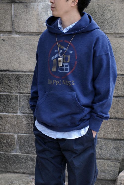 Visvim 18SS JUMBO HOODIE PO KANJI Fuku Hoodie Size 3 Navy Size US L / EU 52-54 / 3 - 1 Thumbnail