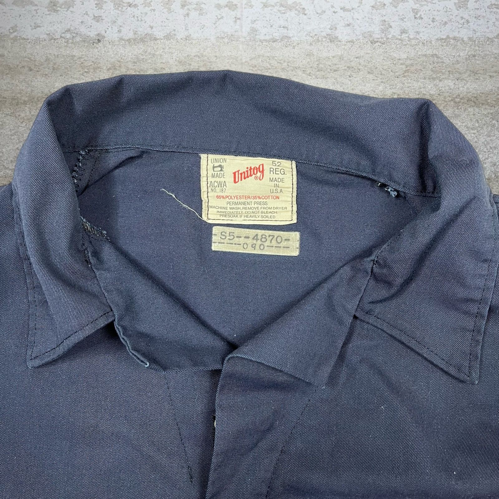 True Vintage 70s Coveralls 44x29 Navy Blue Union Made in USA