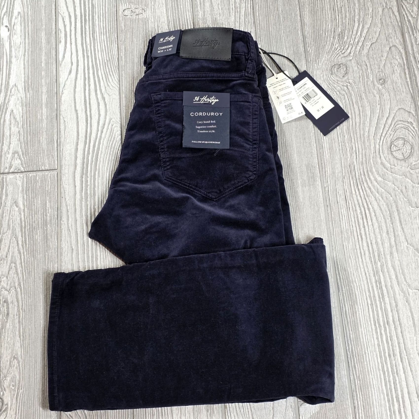 Vintage 34 Heritage Jeans 32x32 Charisma Stretch Denim Men’s Pants Navy Corduroy Tencel Blue 5-Pocket Regular Fit Vintage: No NWT Size US 32 / EU 48 - 2 Thumbnail