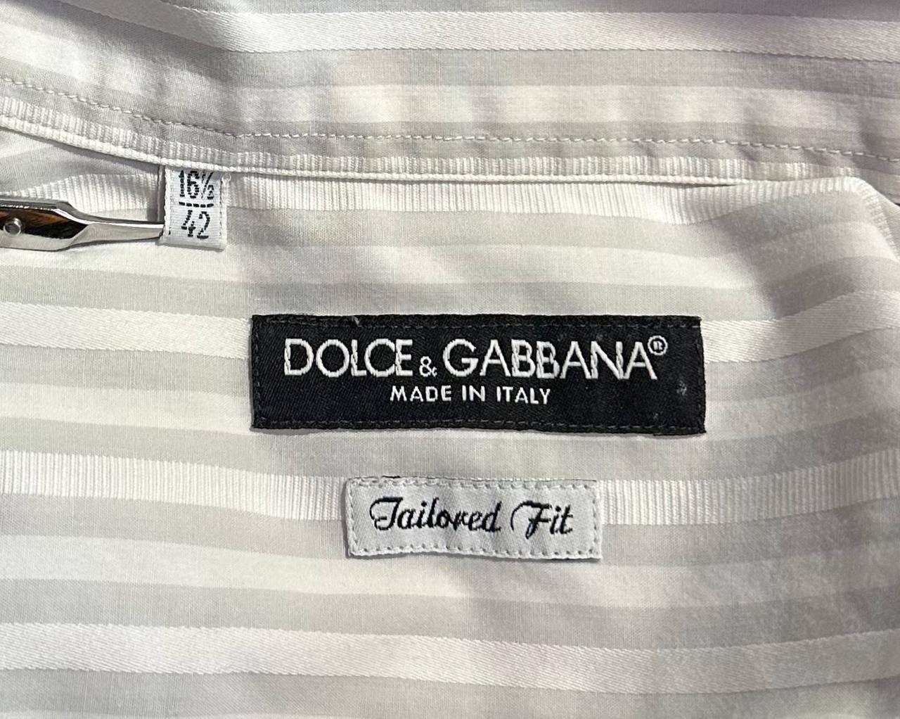 Dolce & Gabbana × Vintage Dolce Gabbana Dress Shirt Button 42 Striped Made In Italy Size US L / EU 52-54 / 3 - 10 Thumbnail