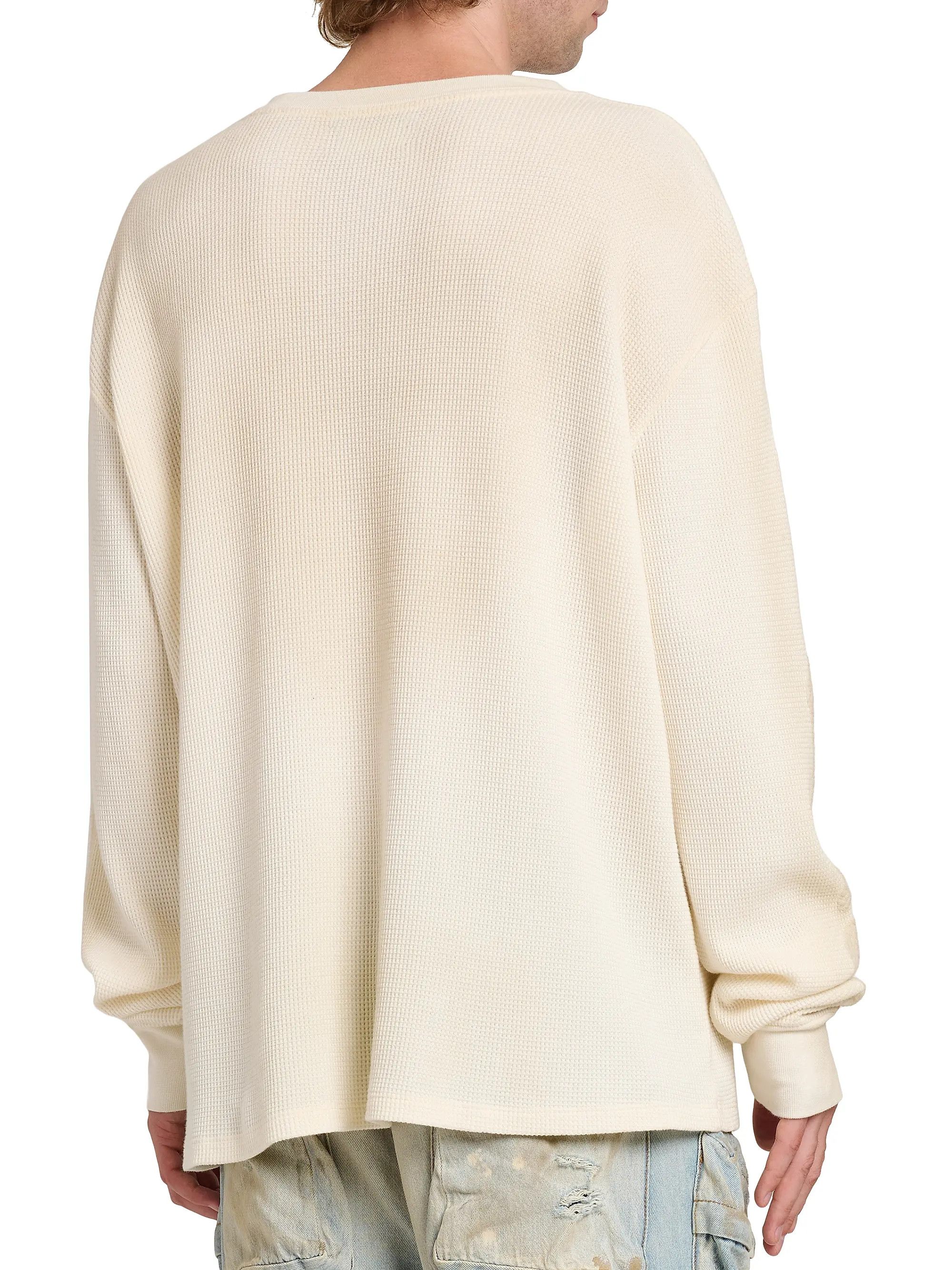 Amiri os11x0526 Bones Cotton Waffle-Knit Shirt in Ivory Size US S / EU 44-46 / 1 - 5 Thumbnail