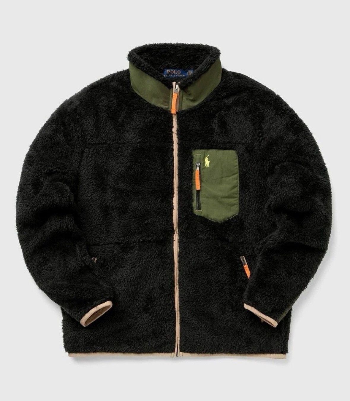 Polo Ralph Lauren Polo Ralph Lauren Curl Sherpa Pile Olive Green Fleece Jacket Size US XXL / EU 58 / 5 - 1 Thumbnail
