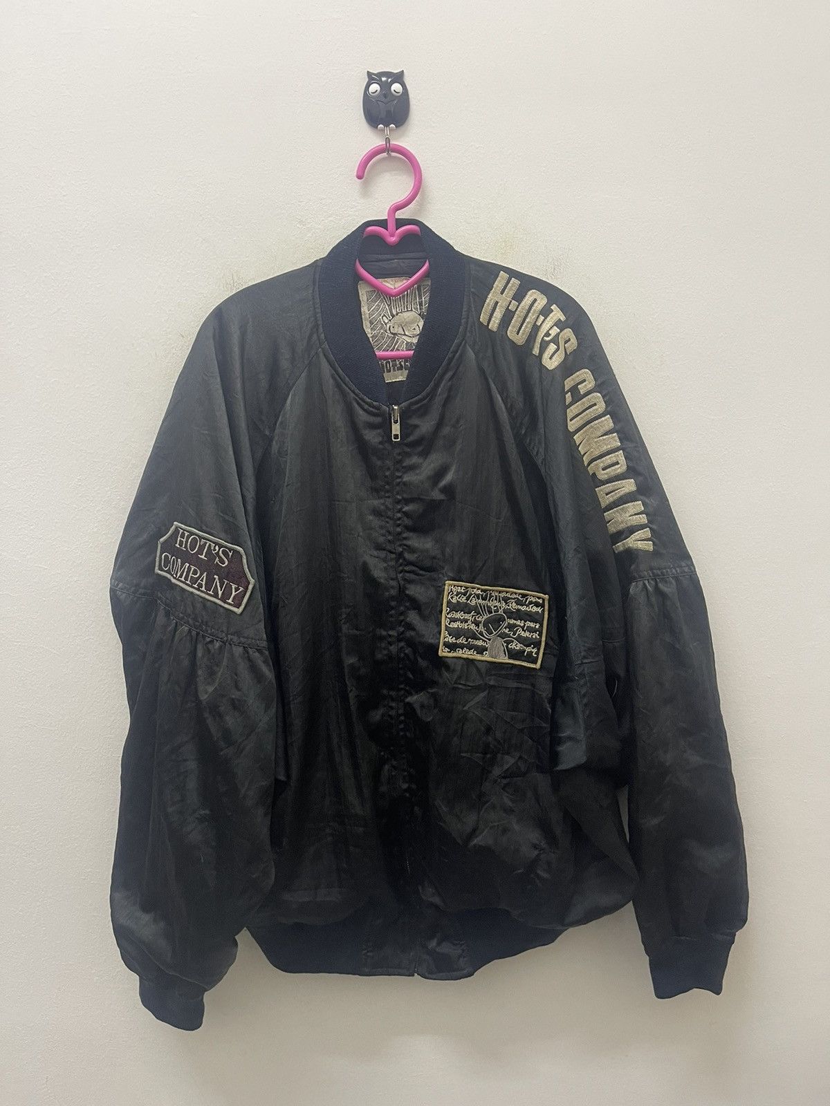 Japanese Brand Rare Vintage HOTS COMPANY Spell Out Embroidered Bomber Size US L / EU 52-54 / 3 - 3 Thumbnail