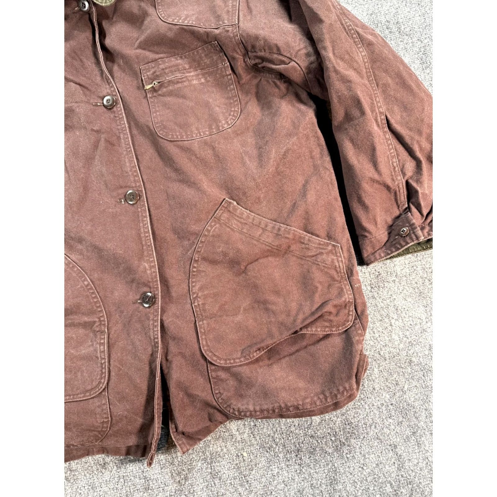 Vintage Vintage Barn Coat Mens XL Brown Jacket Corduroy Collar Plaid Lined 90s Hunting Jacket Overcoat Size US XL / EU 56 / 4 - 5 Thumbnail