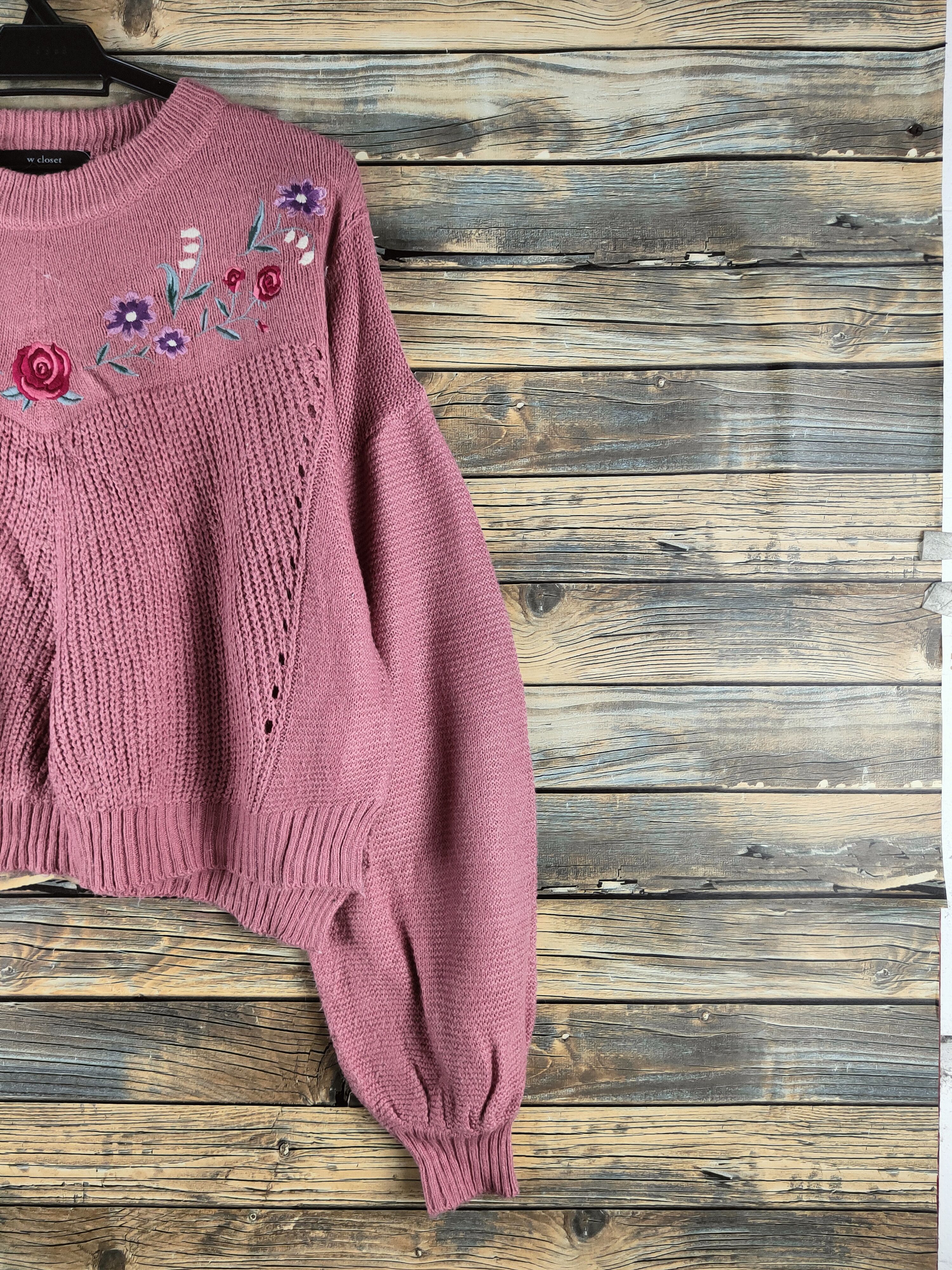 Japanese Brand DL W closet Pink Knitwear Crop Tops #46-972 Size L / US 10 / IT 46 - 5 Thumbnail
