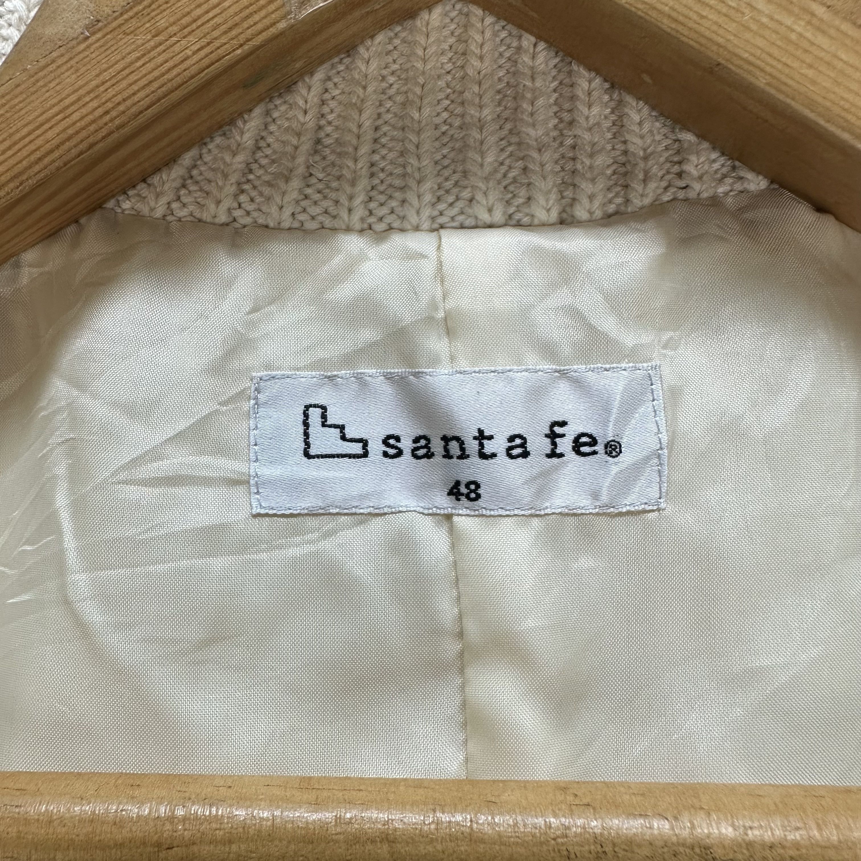 Japanese Brand SANTA FE BIG LOGO KNITTED FLEECE JACKET #7442-146 Size US L / EU 52-54 / 3 - 10 Thumbnail