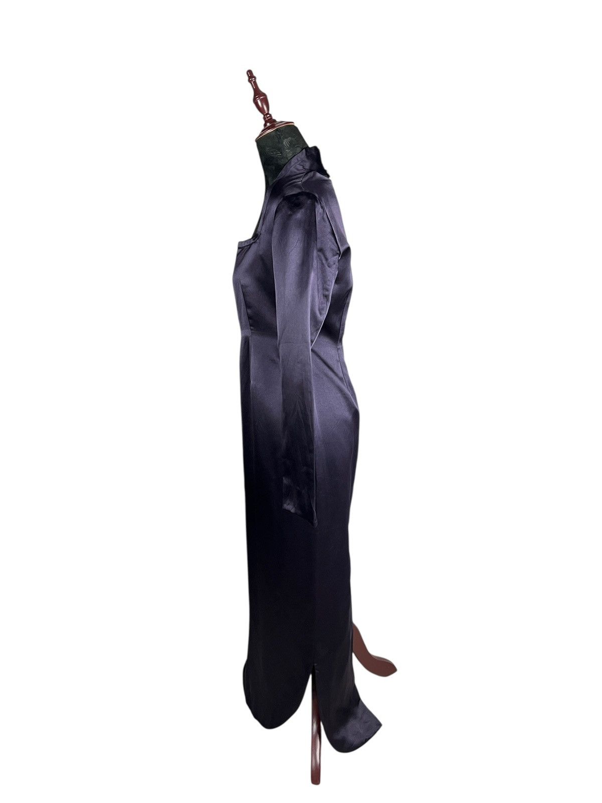 Romeo Gigli Archive 1990 Romeo Gigli Dark Purple Silk Maxi Dress Size S / US 4 / IT 40 - 16 Thumbnail
