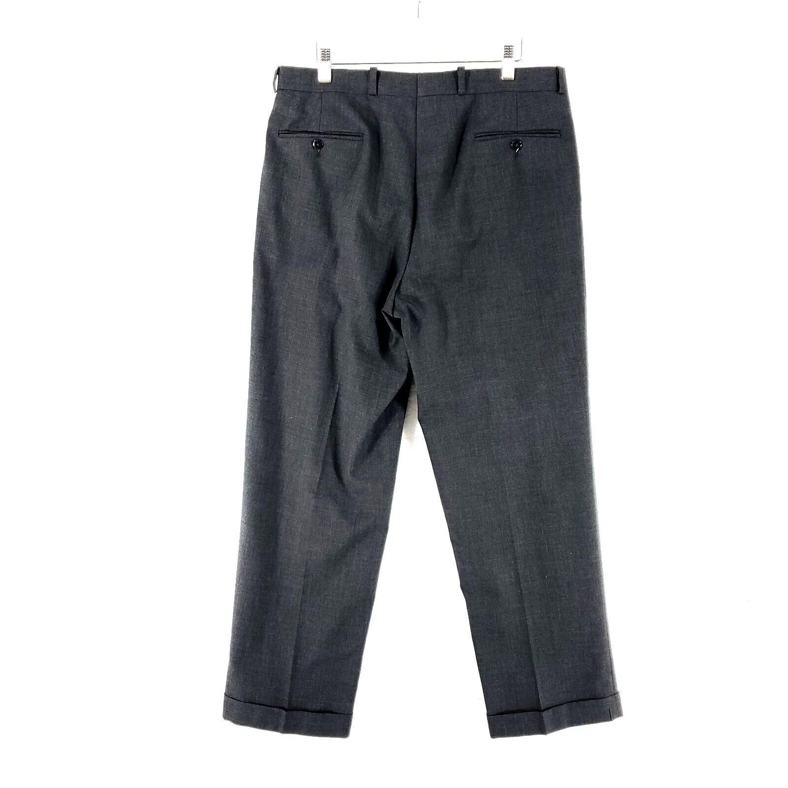 Polo Ralph Lauren Polo University Ralph Lauren Wool Gray Pleated Cuffed Mid Ri Size 36R - 3 Thumbnail