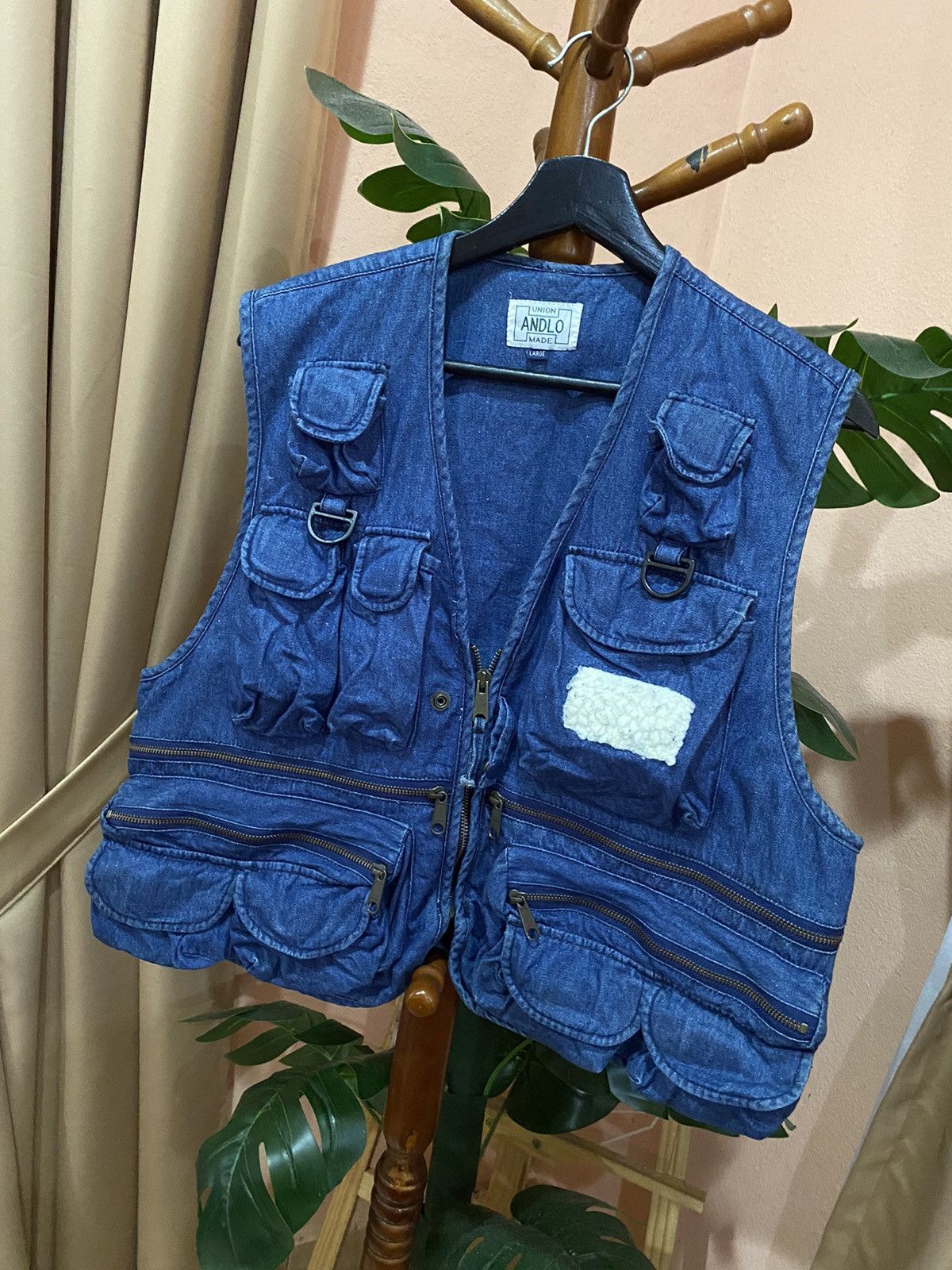 Japanese Brand Vintage Union Made Andlo Denim Vest for Outdoor Enthusiasts Size US L / EU 52-54 / 3 - 2 Thumbnail