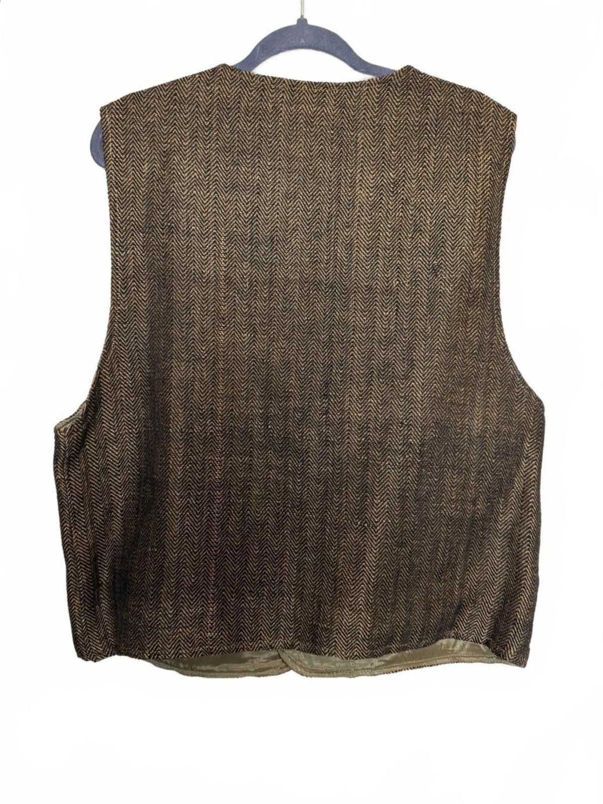 Other Vintage Paragraf Men's Brown Herringbone Tweed Vest Size US L / EU 52-54 / 3 - 3 Thumbnail