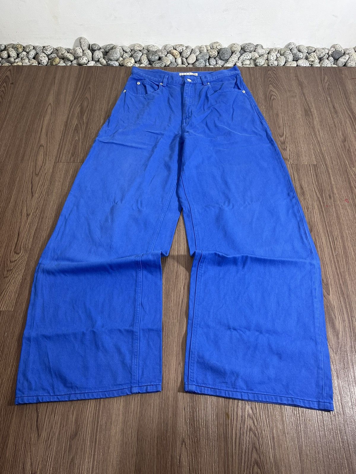 Marni × Uniqlo Uniqlo x Marni Highwaist Electric Blue Baggy Jeans Size US 29 - 4 Thumbnail