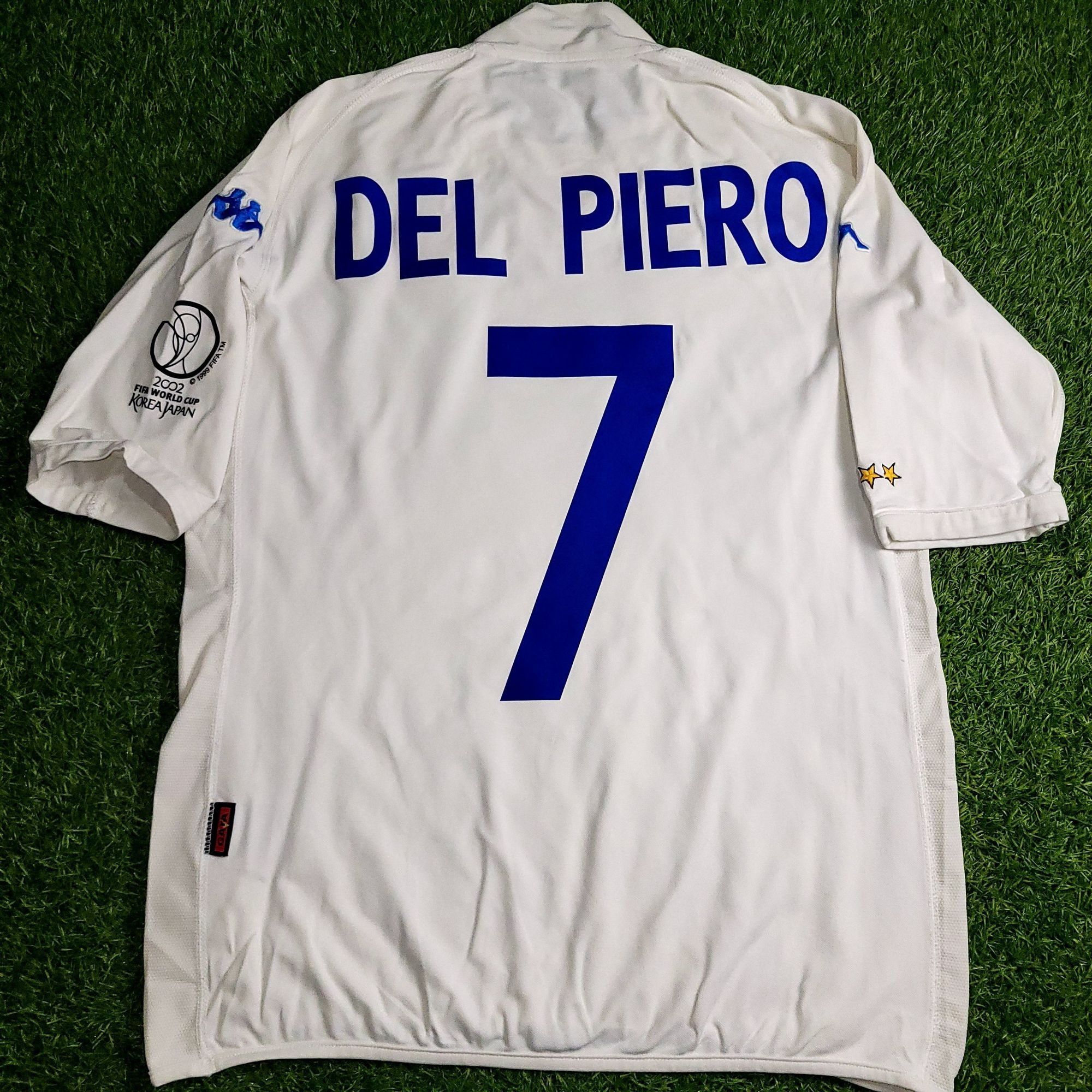 Kappa Del Piero Italy Kappa 2002 WORLD CUP Away Soccer Jersey L Size US L / EU 52-54 / 3 - 1 Thumbnail