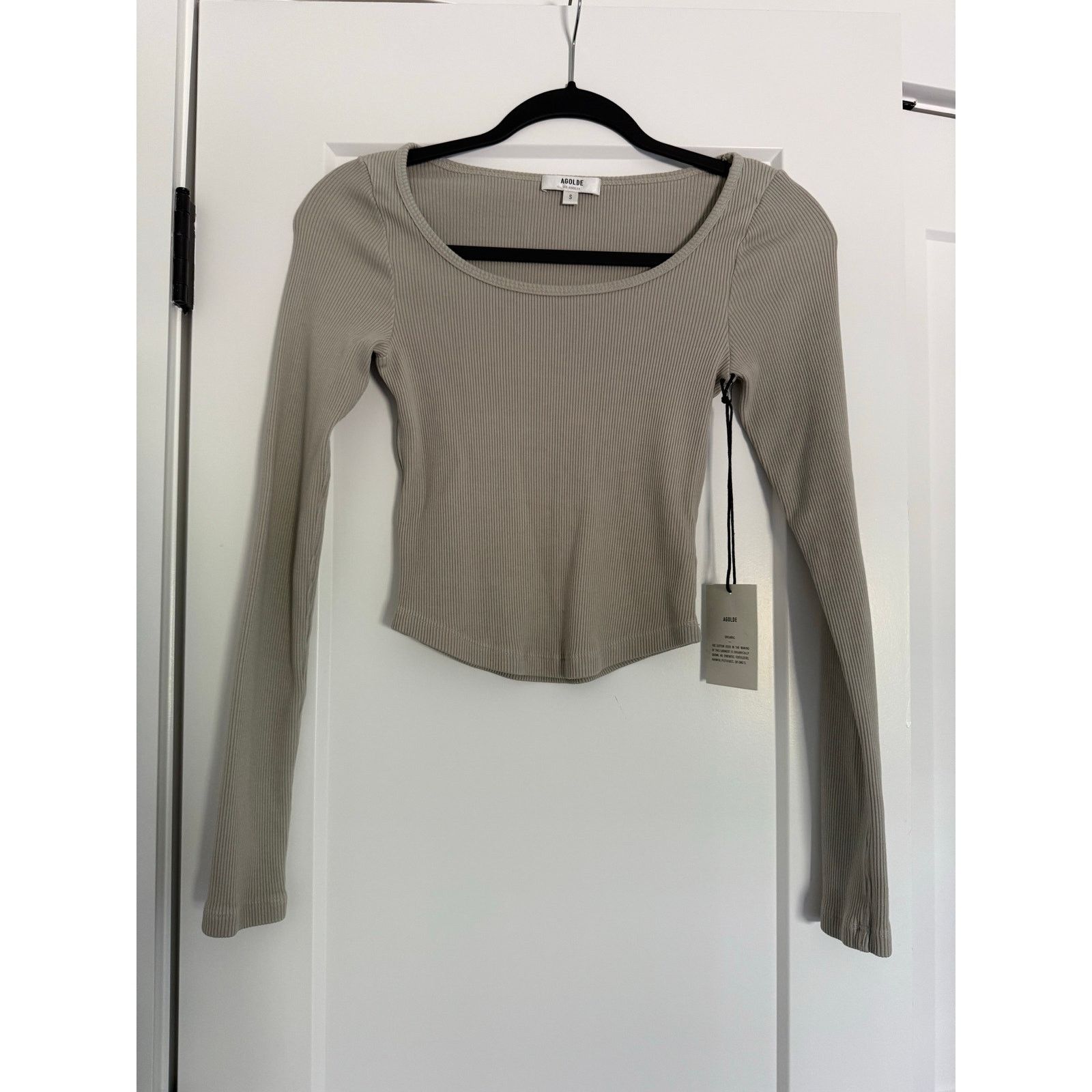 Agolde $118 New Agolde Ridley Rib Top - Rice Paper - Small Size S / US 4 / IT 40 - 5 Thumbnail