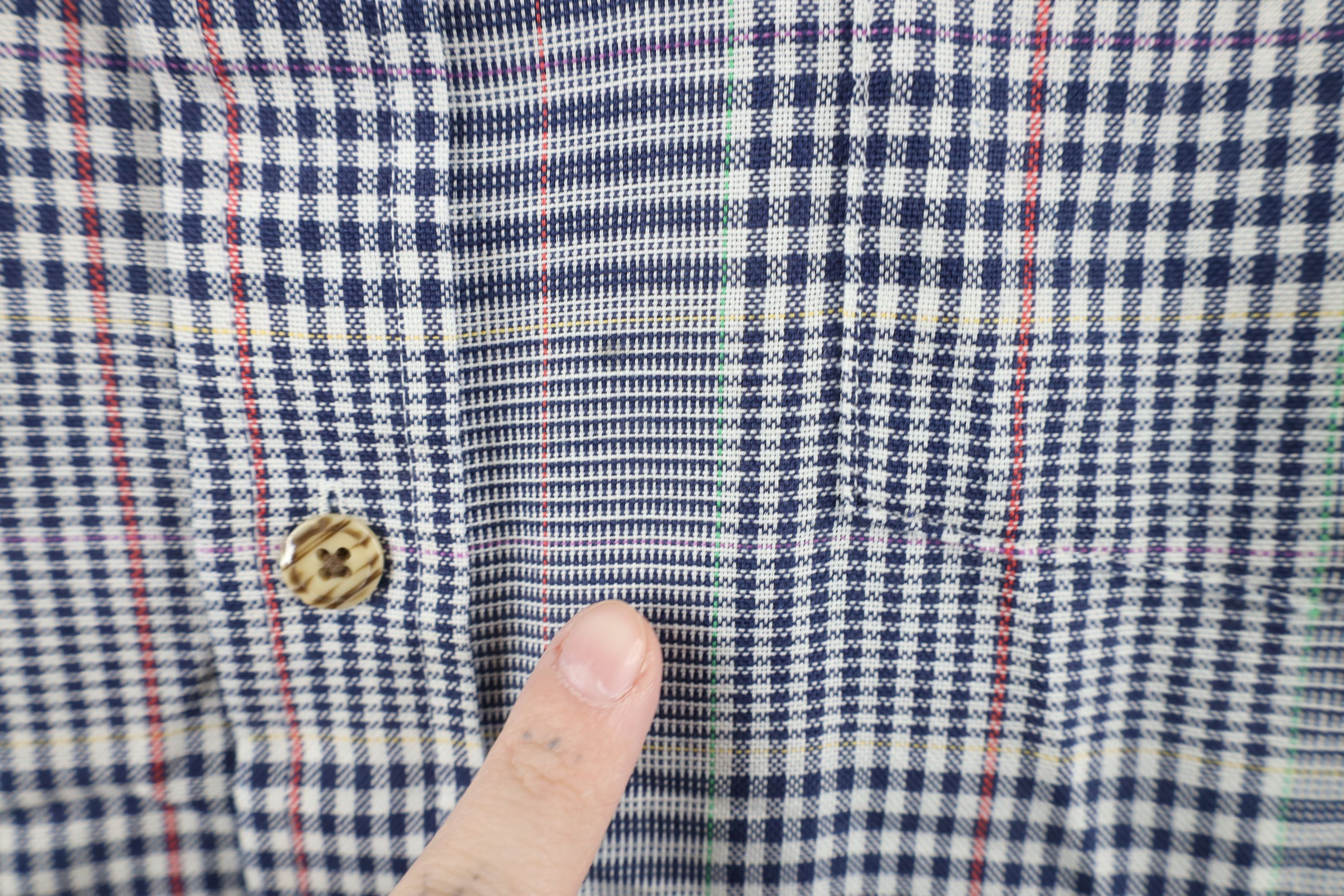 Vintage Vintage 90s Streetwear Plaid Houndstooth Button Shirt USA Size US XL / EU 56 / 4 - 4 Thumbnail