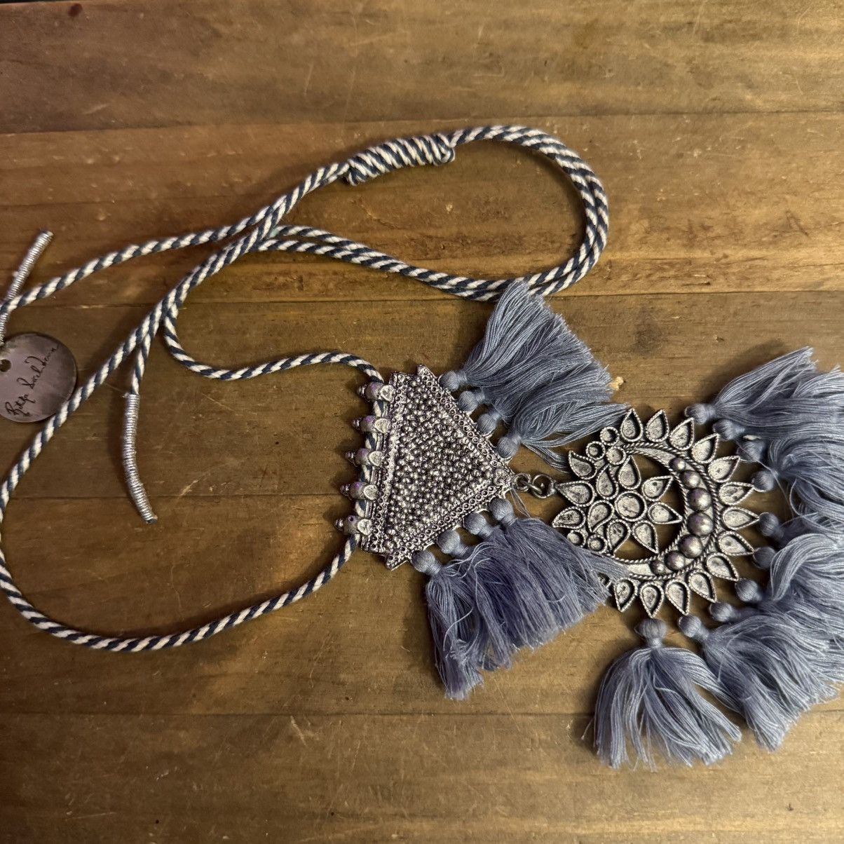 Other Ritika Sachdeva Bohemian blue tassel double pendant necklace Size ONE SIZE - 2 Thumbnail